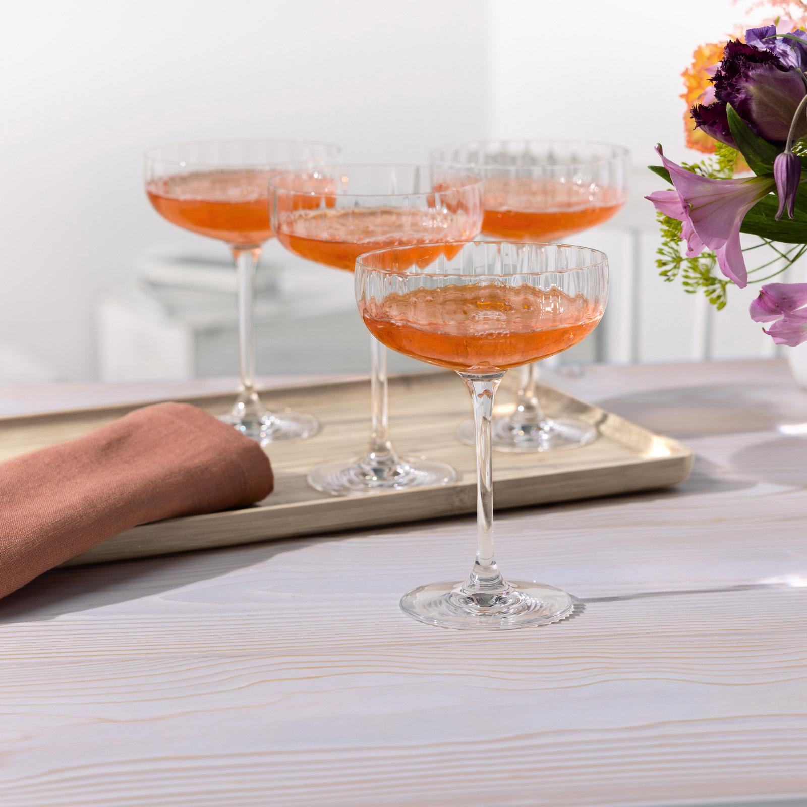 Rose Garden Glass Champagne Coupe, Set of 4 13 Rose Garden Glass Champagne Coupe, Set of 4