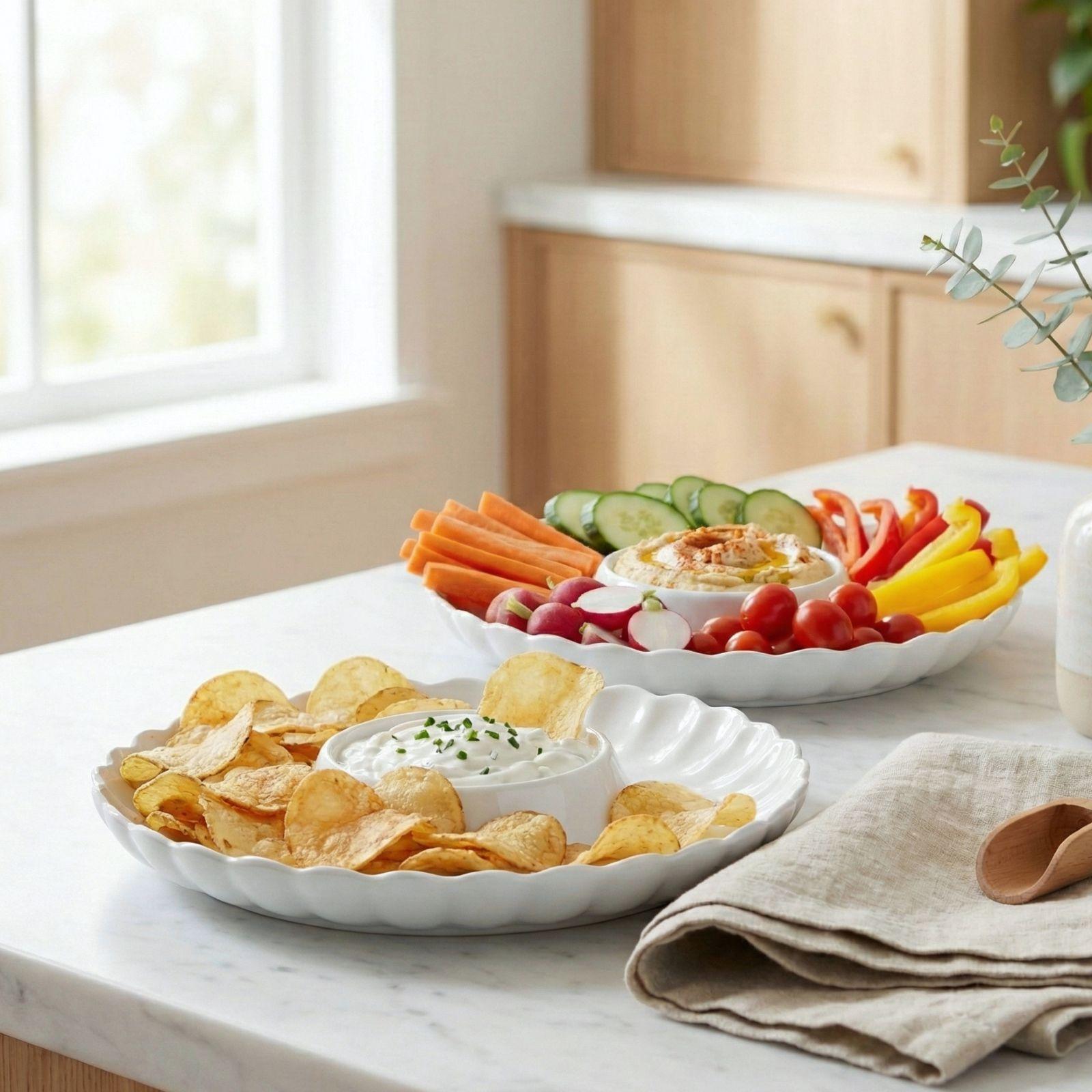 Petal Chip & Dip Bowl, Set of 2 17 Petal Chip & Dip Bowl, Set of 2