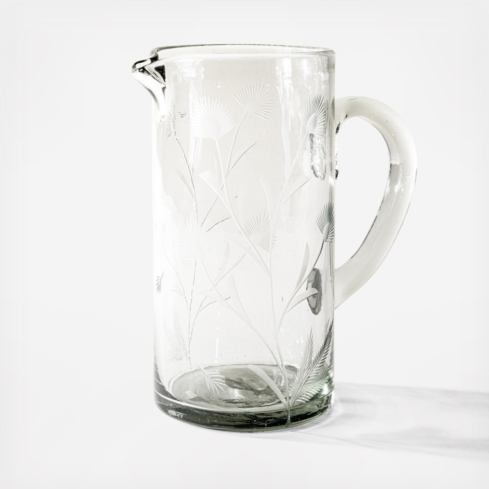 Etched Thistle Pitcher