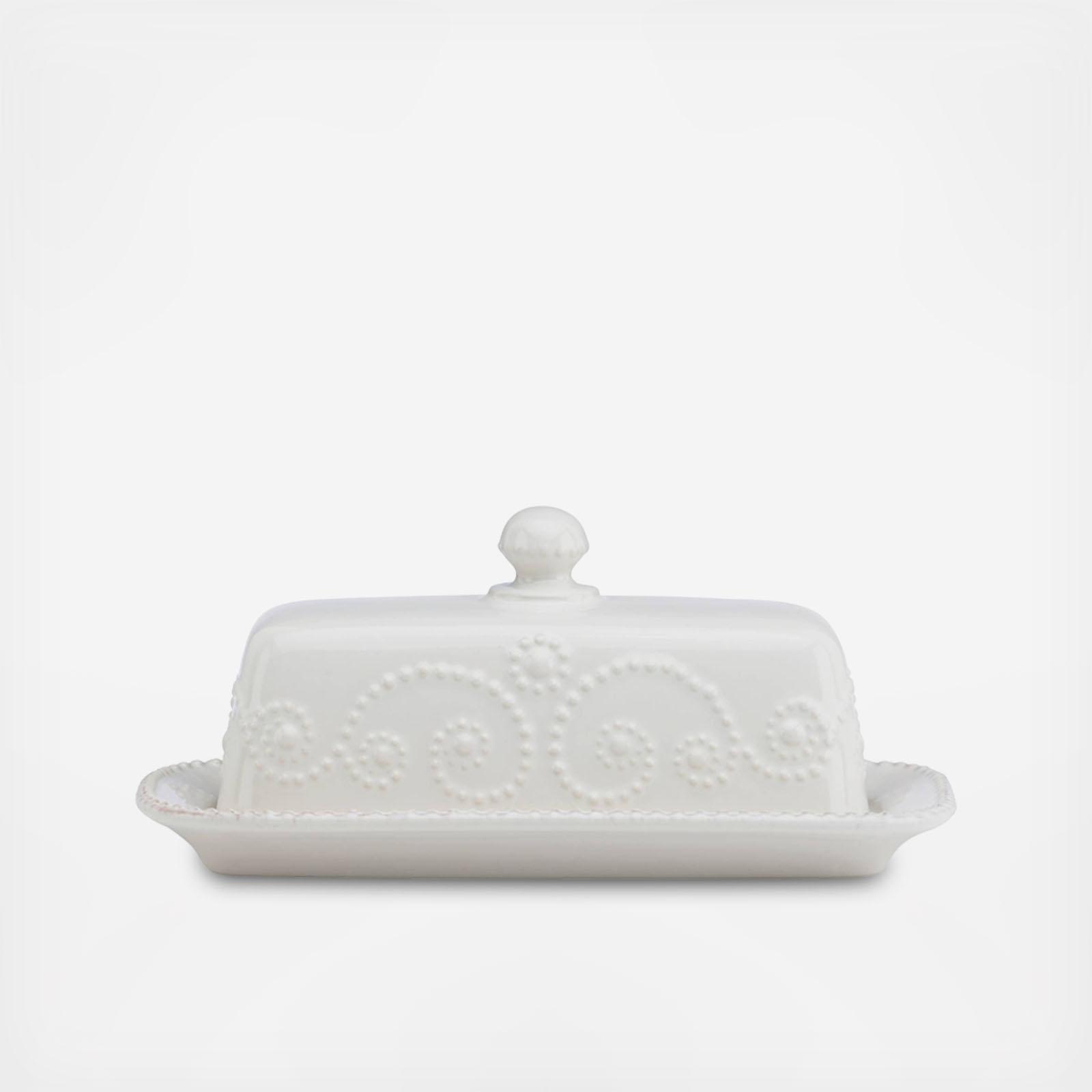 French Perle Covered Butter Dish 2 French Perle Covered Butter Dish