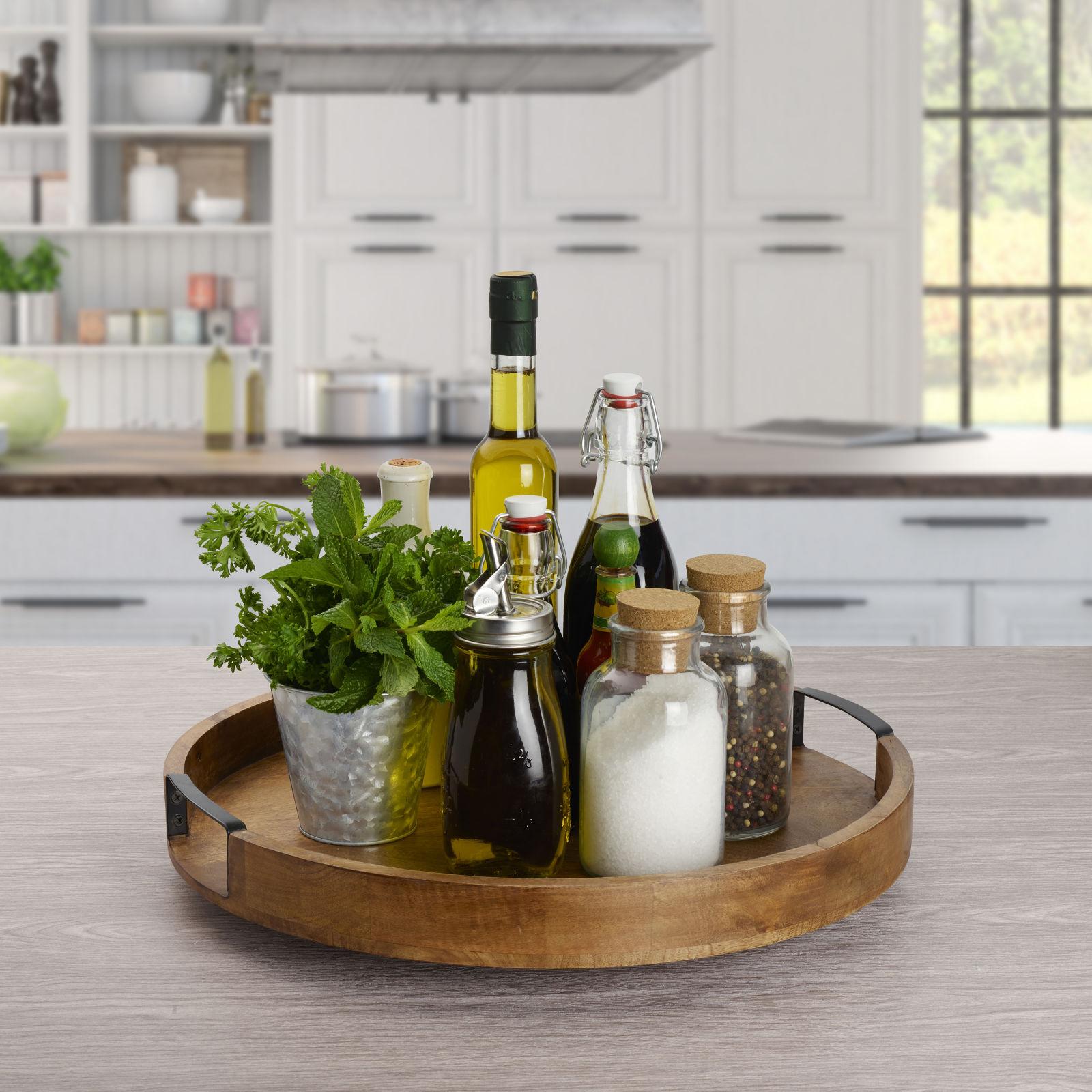 Gourmet Basics Round Lazy Susan Serve Tray 1 Gourmet Basics Round Lazy Susan Serve Tray