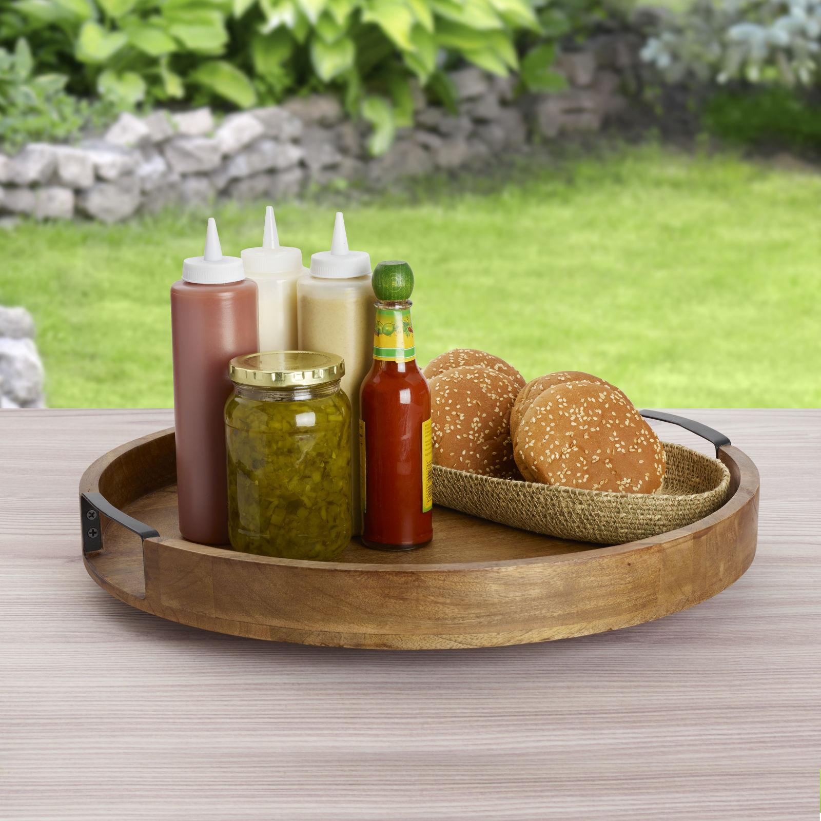 Gourmet Basics Round Lazy Susan Serve Tray 2 Gourmet Basics Round Lazy Susan Serve Tray