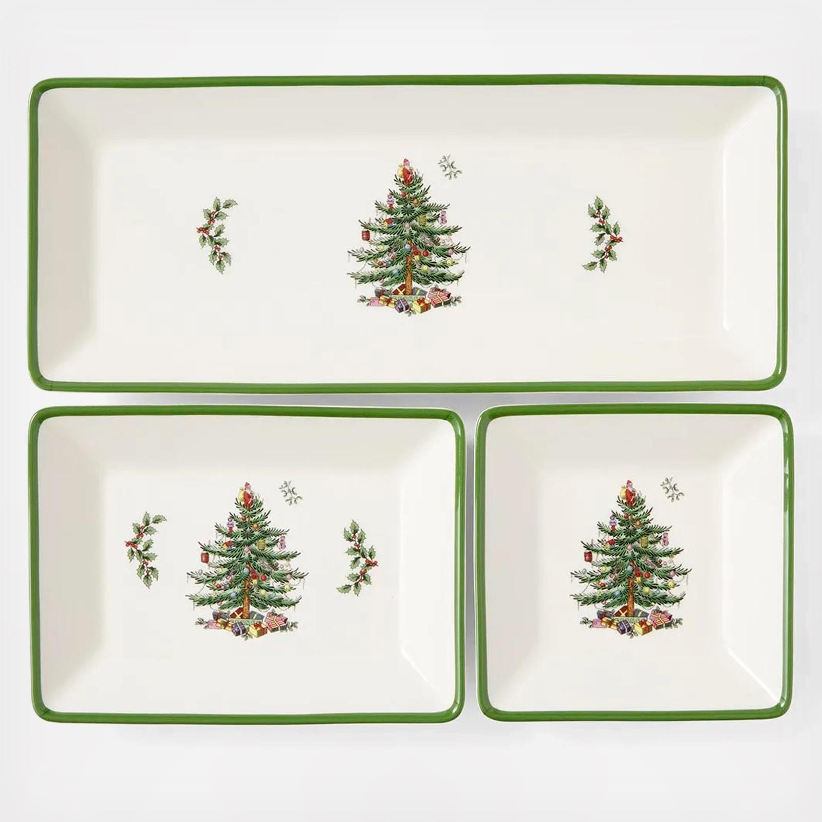 Christmas Tree 3-Piece Nesting Tray Set 3 Christmas Tree 3-Piece Nesting Tray Set