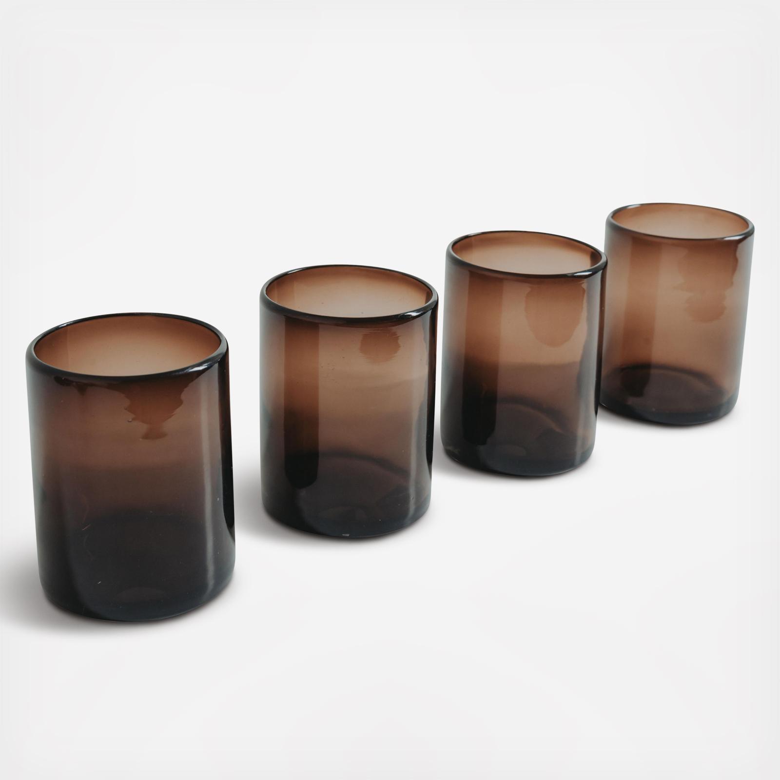 Mexican Handblown Double Old Fashioned Glass, Set of 4