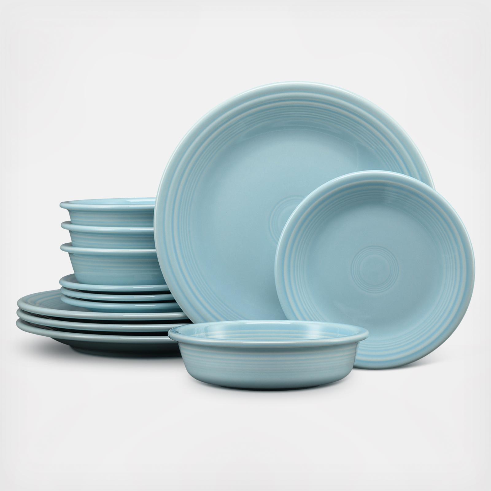 Classic Rim 12-Piece Dinnerware Set, Service for 4 16 Classic Rim 12-Piece Dinnerware Set, Service for 4