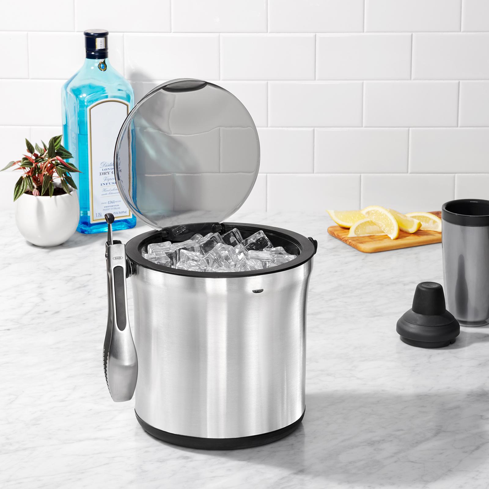 Steel Ice Bucket & Tong Set 1 Steel Ice Bucket & Tong Set
