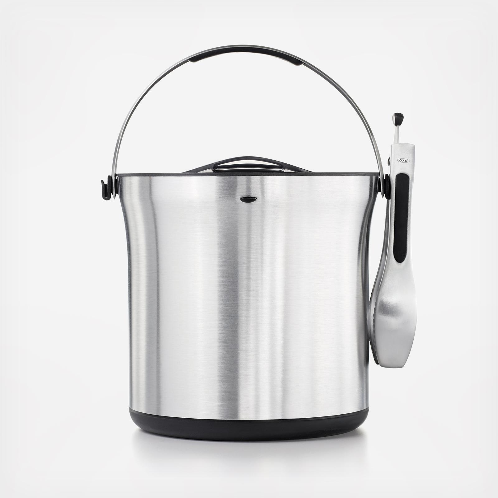 Steel Ice Bucket & Tong Set 2 Steel Ice Bucket & Tong Set
