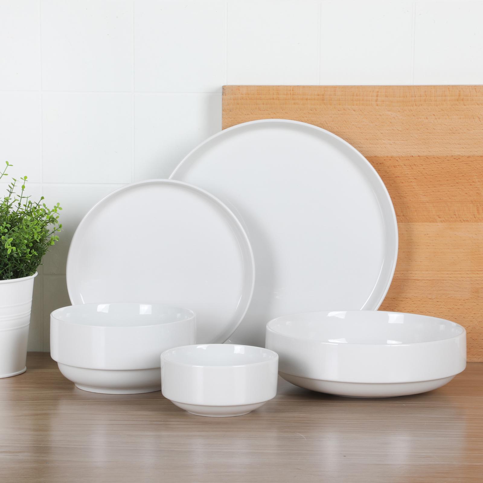 Rothernberg Stackable 40-Piece Dinnerware Set, Service for 8 8 Rothernberg Stackable 40-Piece Dinnerware Set, Service for 8