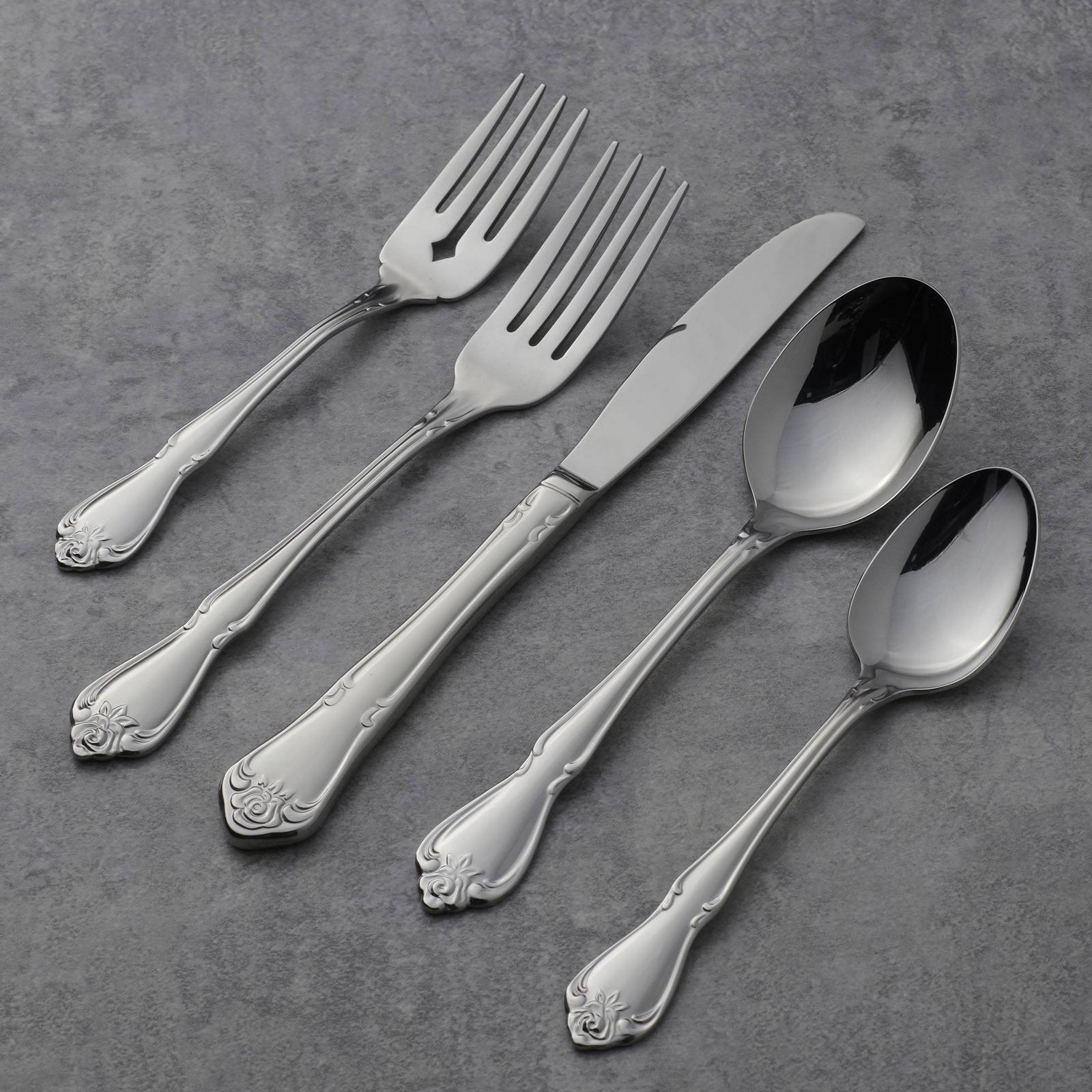 True Rose 45-Piece Everyday Flatware Set, Service For 8 15 True Rose 45-Piece Everyday Flatware Set, Service For 8