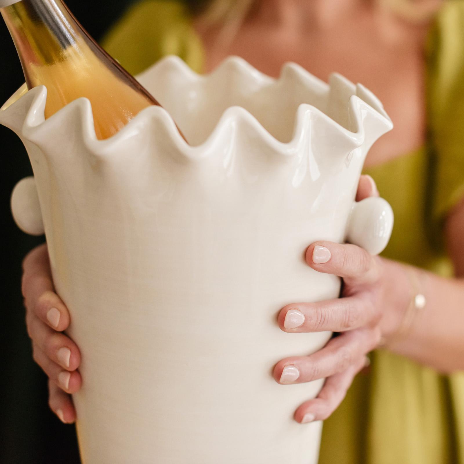 Signature Ruffle Ice Bucket 4 Signature Ruffle Ice Bucket