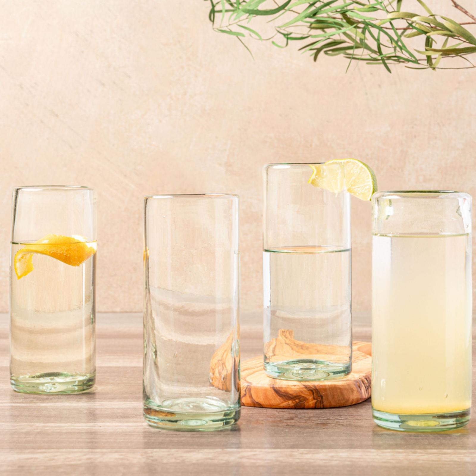 Mexican Handblown Highball Glass, Set of 4 15 Mexican Handblown Highball Glass, Set of 4