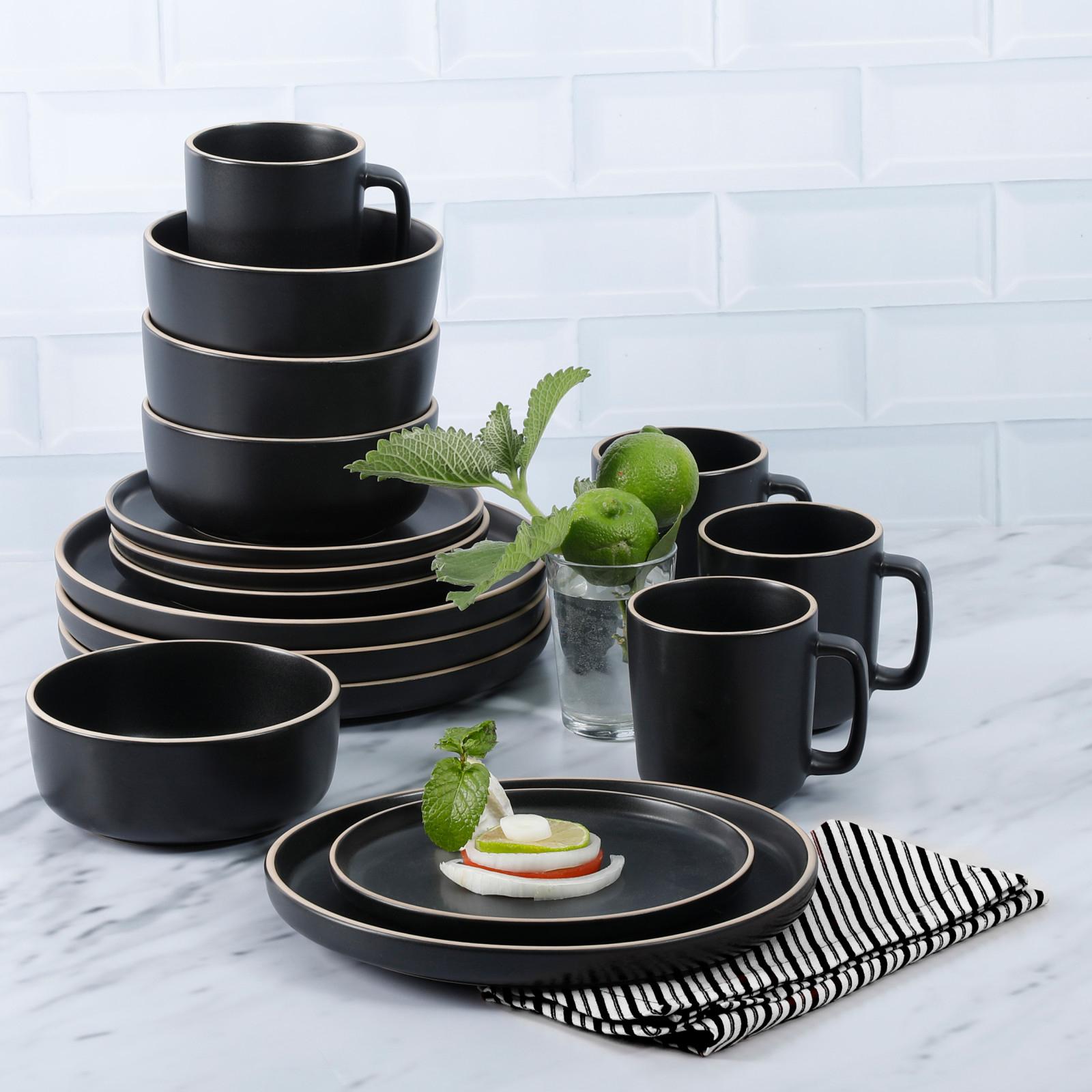 Zuma 16-Piece Round Kitchen Dinnerware Set, Service for 4 1 Zuma 16-Piece Round Kitchen Dinnerware Set, Service for 4