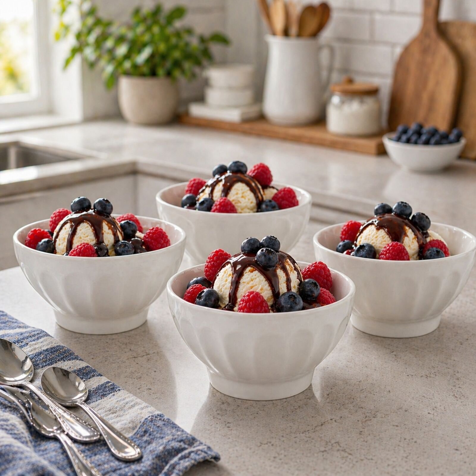 Everyday White Ice Cream Bowl, Set of 4 1 Everyday White Ice Cream Bowl, Set of 4