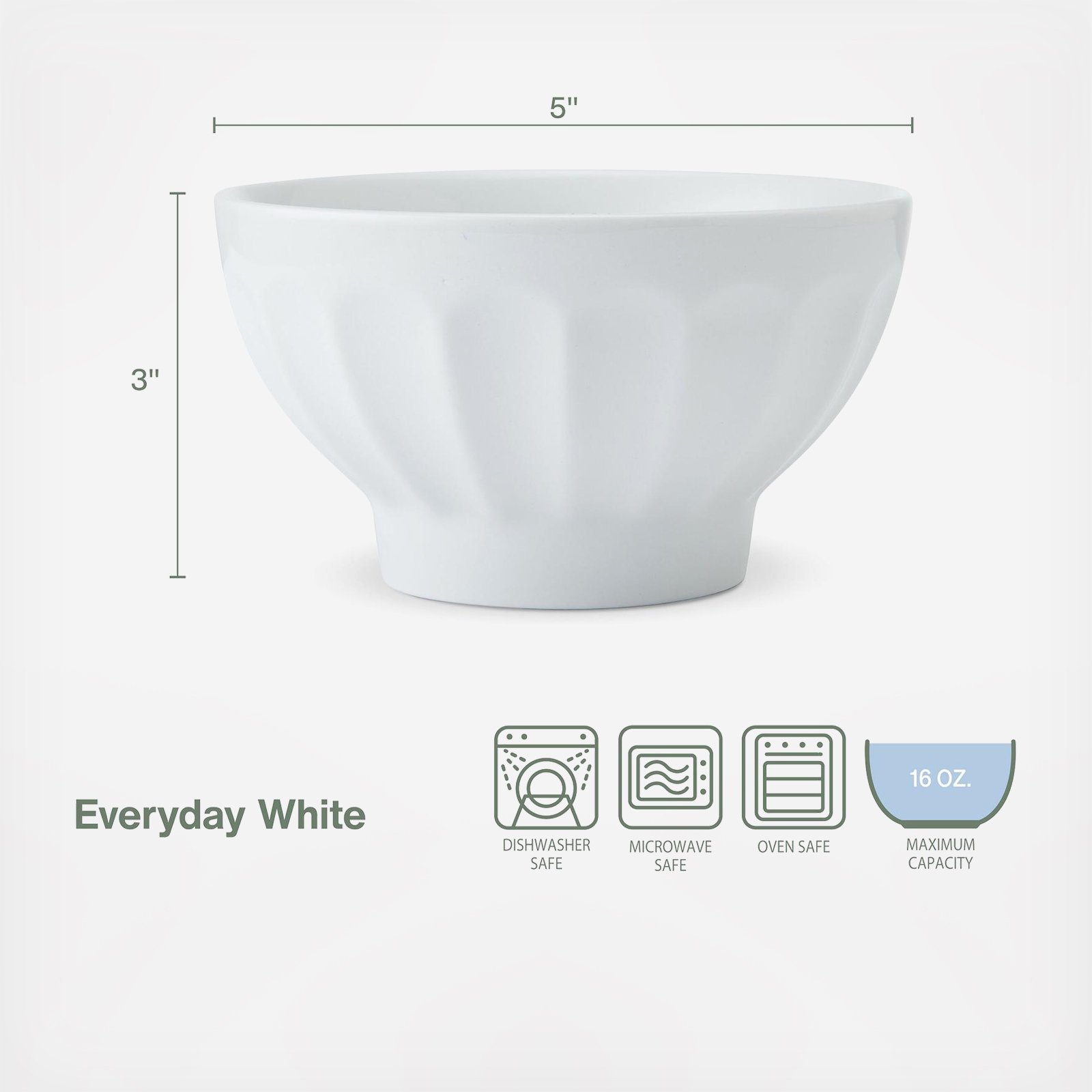 Everyday White Ice Cream Bowl, Set of 4 8 Everyday White Ice Cream Bowl, Set of 4