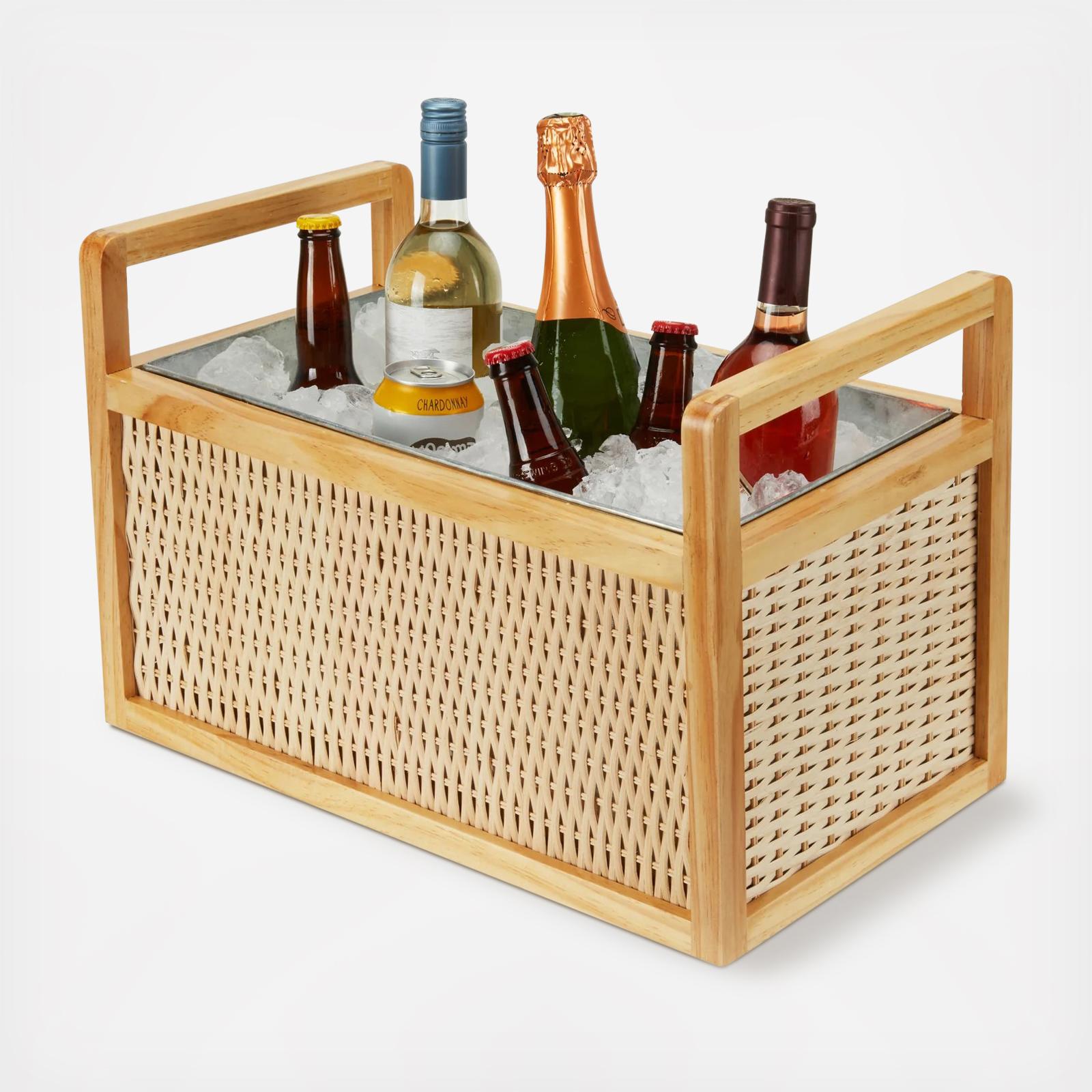 Rattan & Wood Beverage Tub 2 Rattan & Wood Beverage Tub