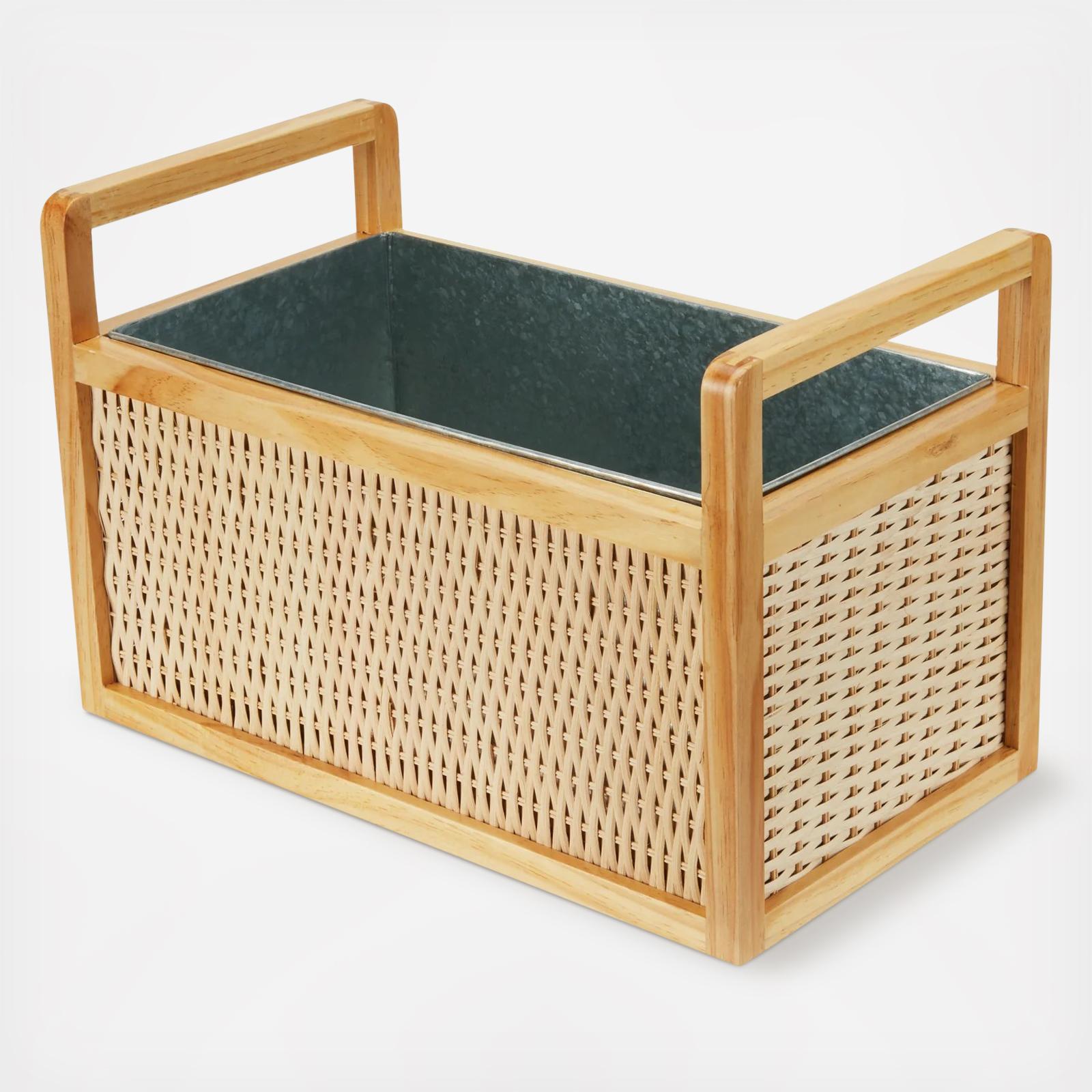 Rattan & Wood Beverage Tub 4 Rattan & Wood Beverage Tub