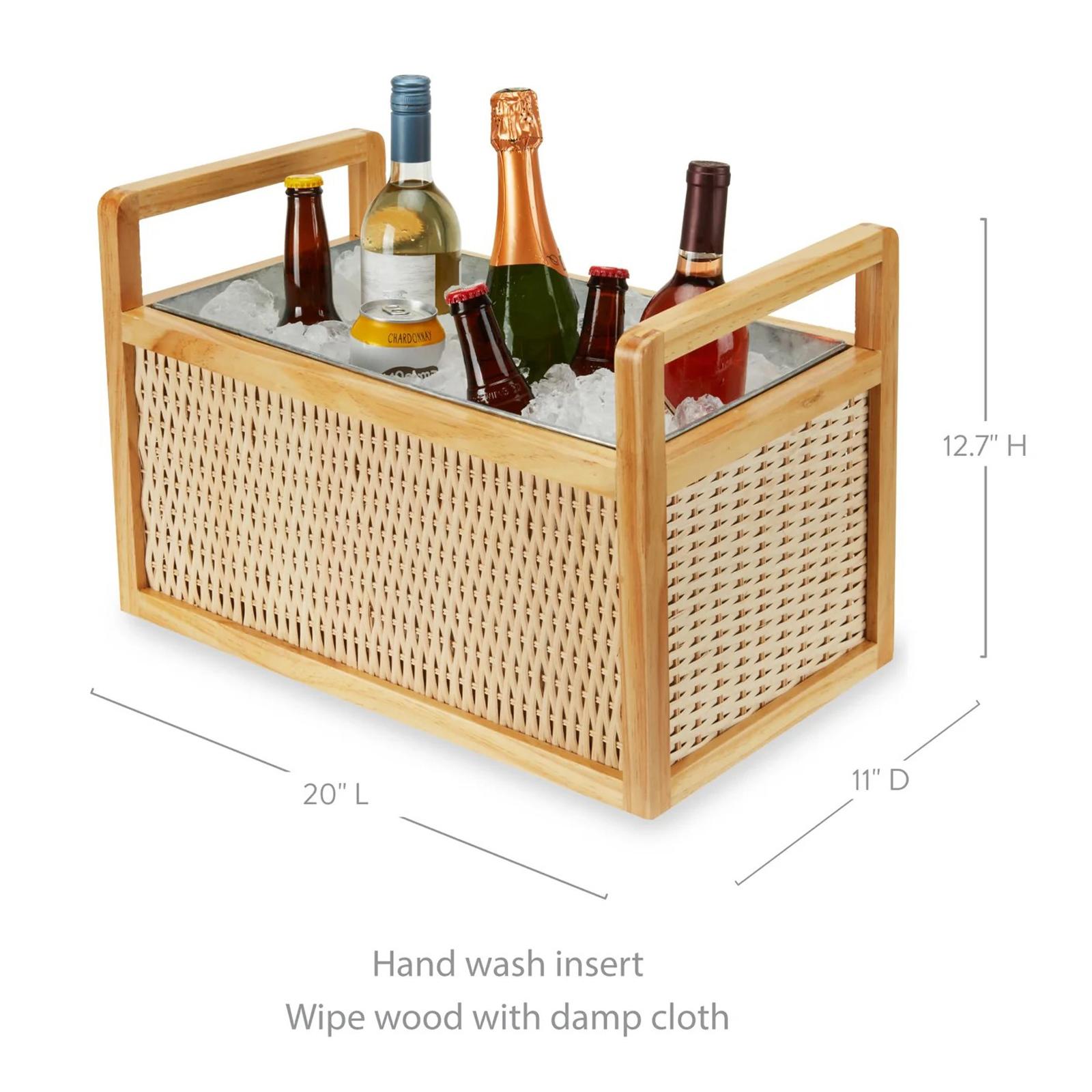 Rattan & Wood Beverage Tub 7 Rattan & Wood Beverage Tub