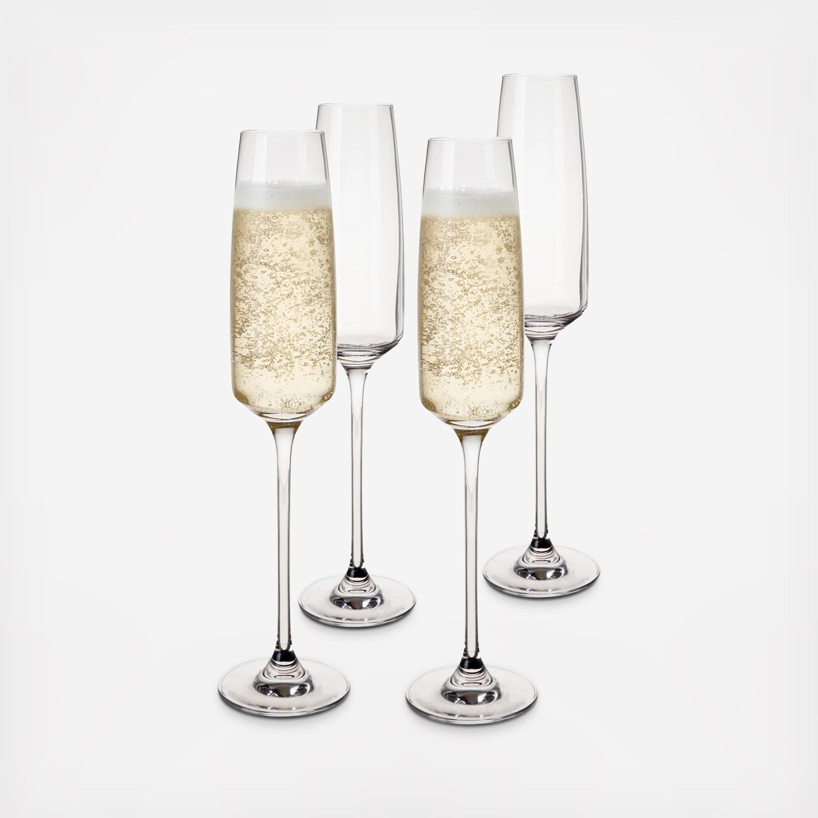 Reserve Julien Crystal Champagne Flute Glass, Set of 4 2 Reserve Julien Crystal Champagne Flute Glass, Set of 4