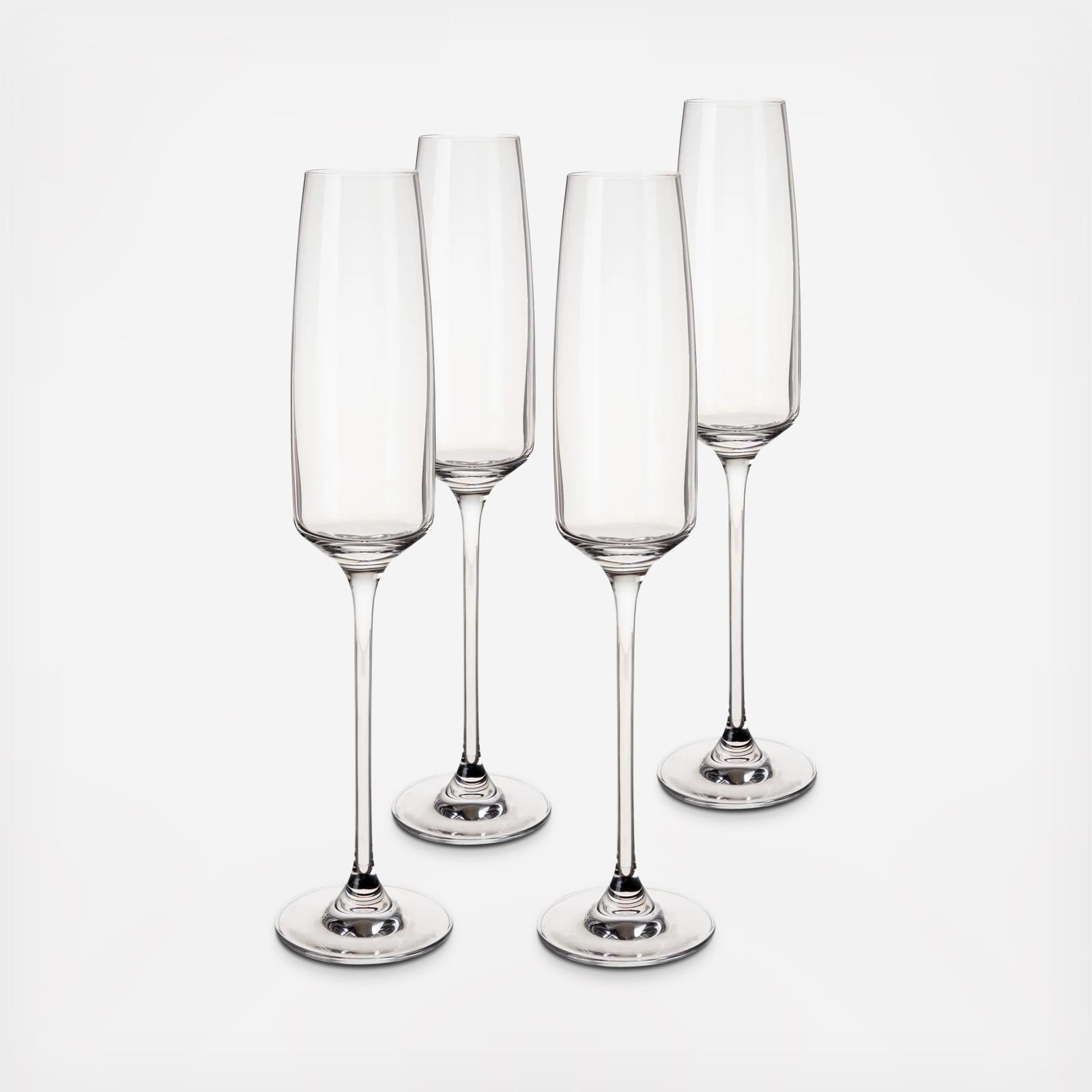 Reserve Julien Crystal Champagne Flute Glass, Set of 4 3 Reserve Julien Crystal Champagne Flute Glass, Set of 4