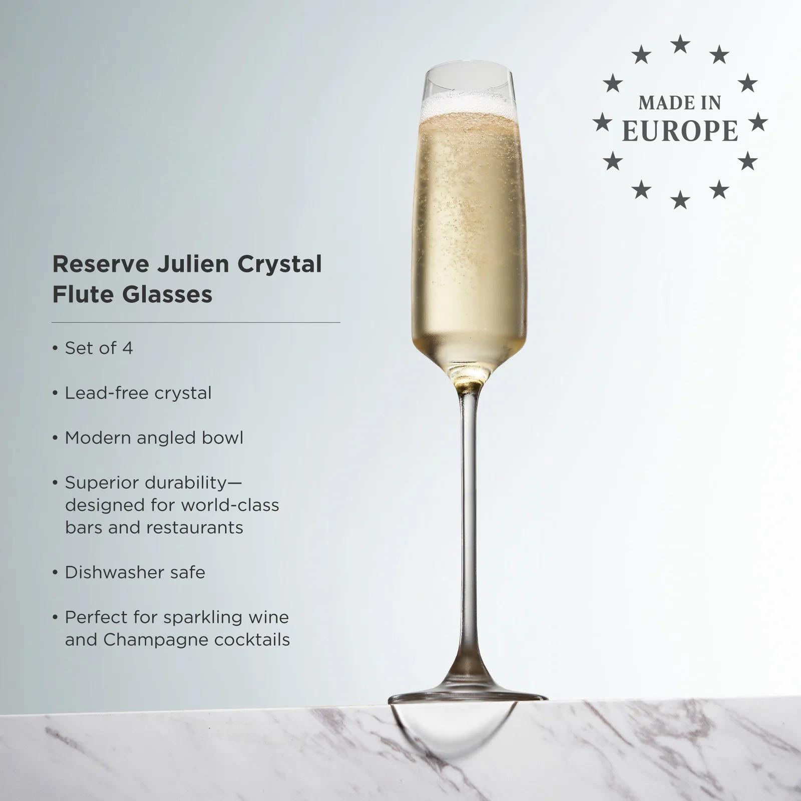 Reserve Julien Crystal Champagne Flute Glass, Set of 4 5 Reserve Julien Crystal Champagne Flute Glass, Set of 4