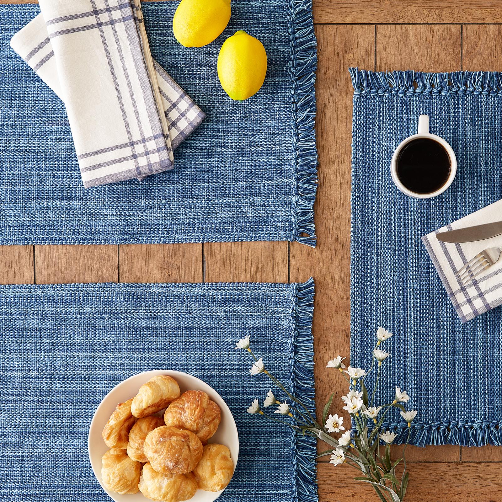 Variegated Fringe Placemat, Set of 6 16 Variegated Fringe Placemat, Set of 6