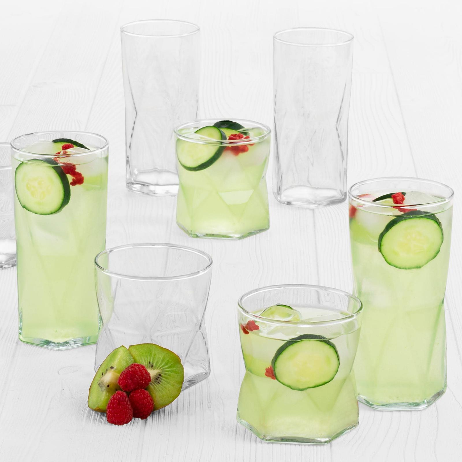 Rhombus 16-Piece Tumbler and Rocks Glass Set 1 Rhombus 16-Piece Tumbler and Rocks Glass Set