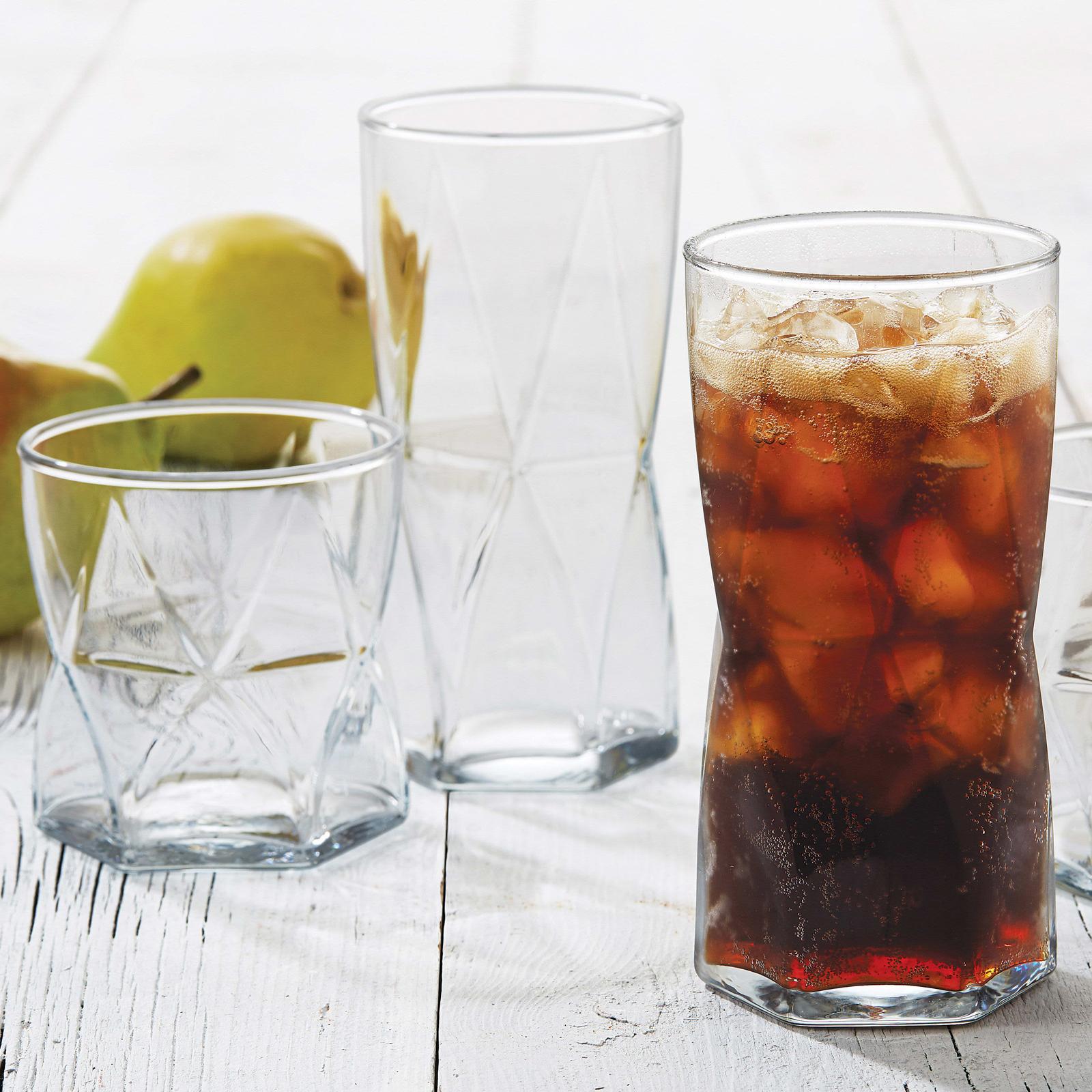 Rhombus 16-Piece Tumbler and Rocks Glass Set 4 Rhombus 16-Piece Tumbler and Rocks Glass Set