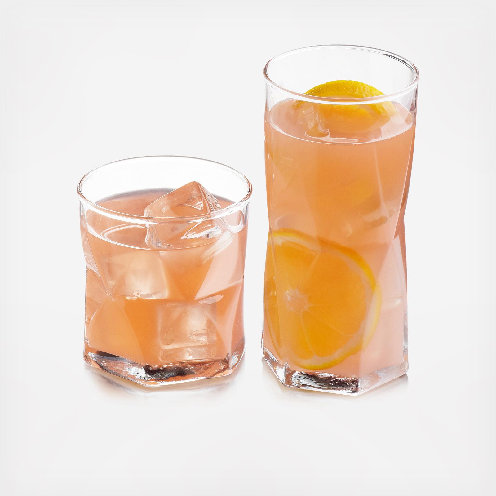 Rhombus 16-Piece Tumbler and Rocks Glass Set 5 Rhombus 16-Piece Tumbler and Rocks Glass Set