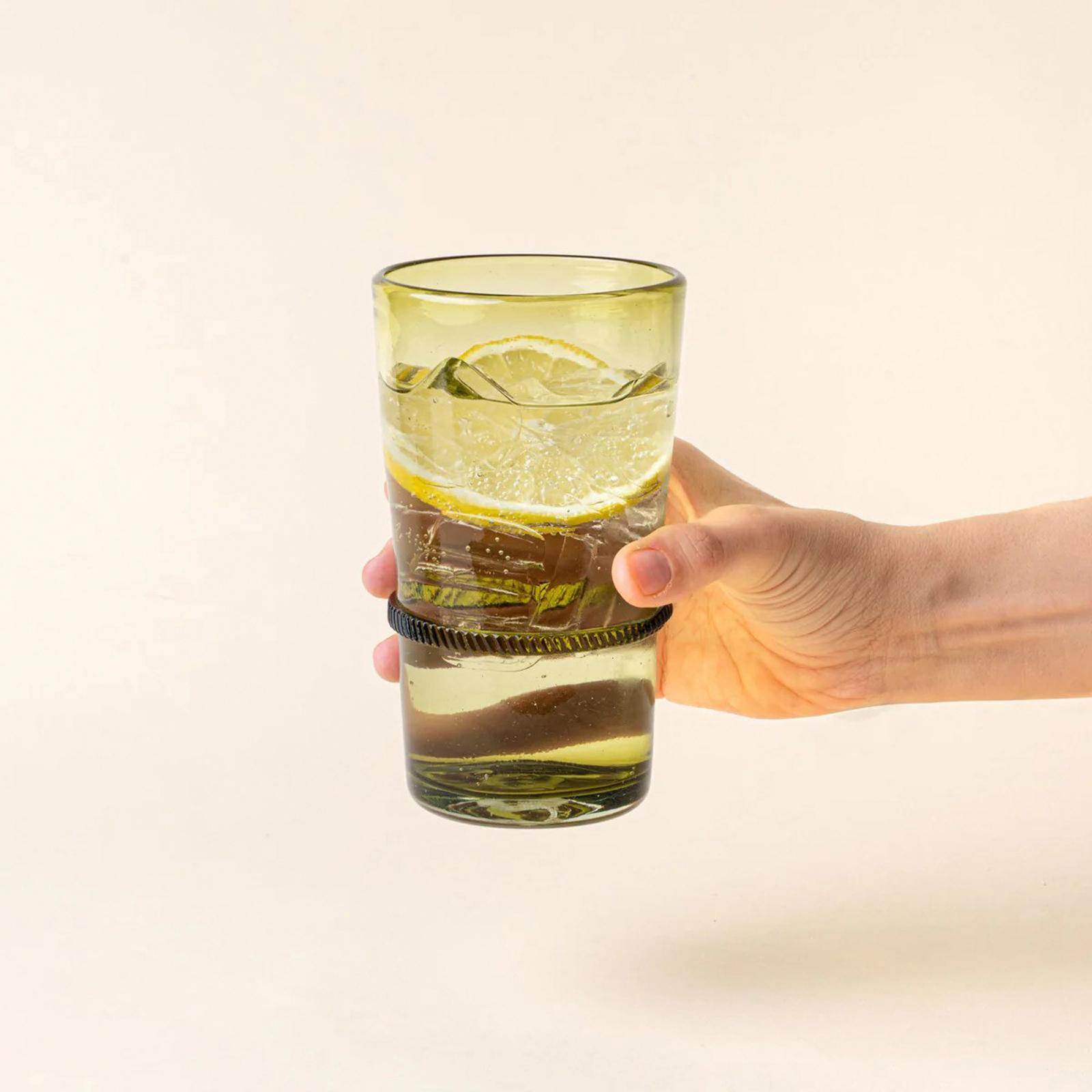 Banded Glassware Tall Tumbler, Set of 4 3 Banded Glassware Tall Tumbler, Set of 4
