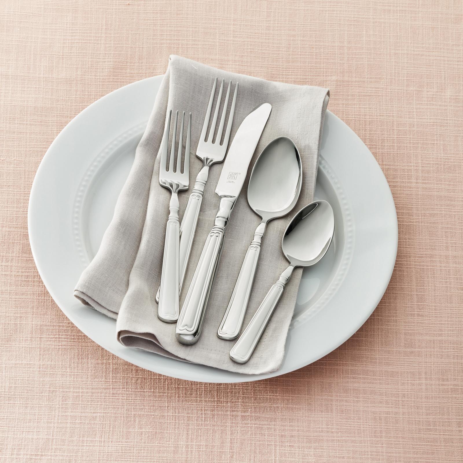 Vintage 1876 Stainless Steel 45-Piece Flatware Set, Service for 8 5 Vintage 1876 Stainless Steel 45-Piece Flatware Set, Service for 8