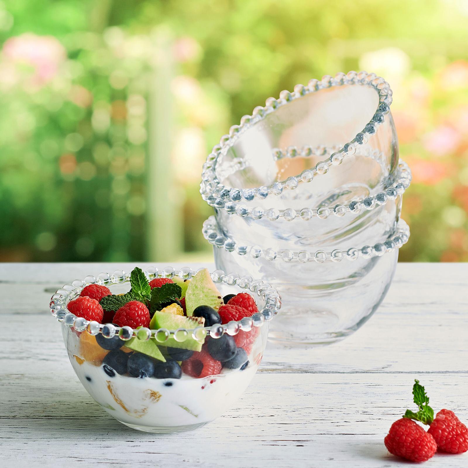 Beaded Small Glass Bowl, Set of 4 9 Beaded Small Glass Bowl, Set of 4