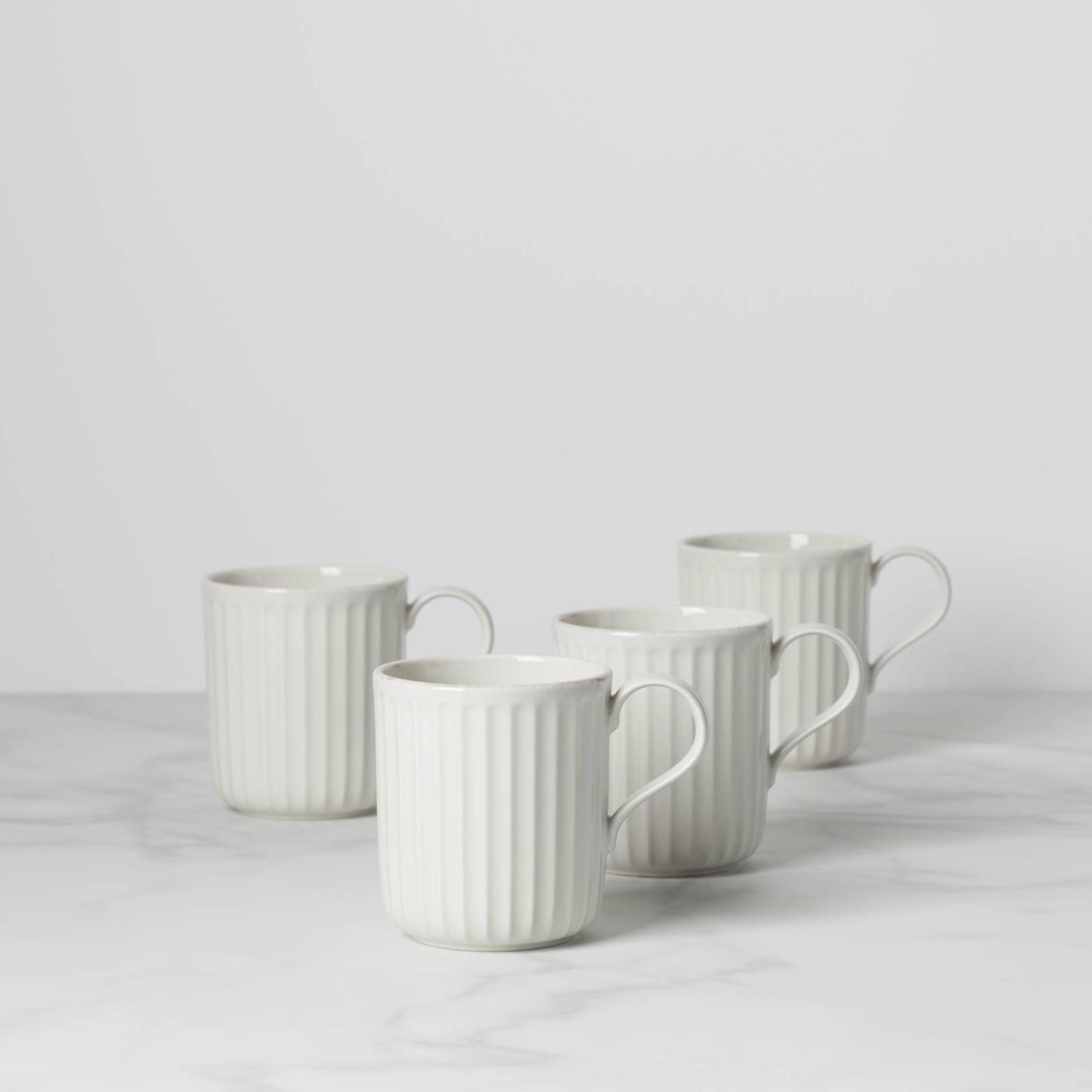 French Perle Scallop Coffee Mug, Set of 4 1 French Perle Scallop Coffee Mug, Set of 4