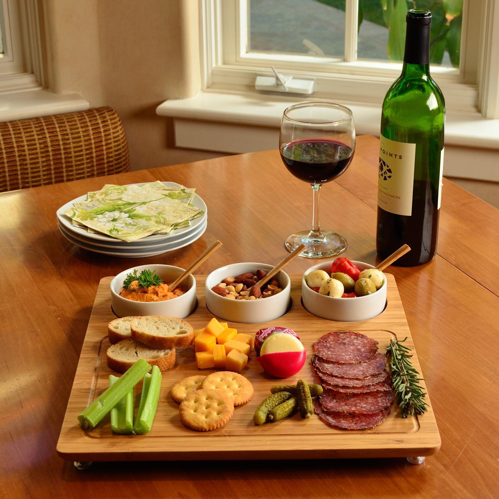 Bamboo 7-Piece Entertaining Charcuterie Board Set 6 Bamboo 7-Piece Entertaining Charcuterie Board Set