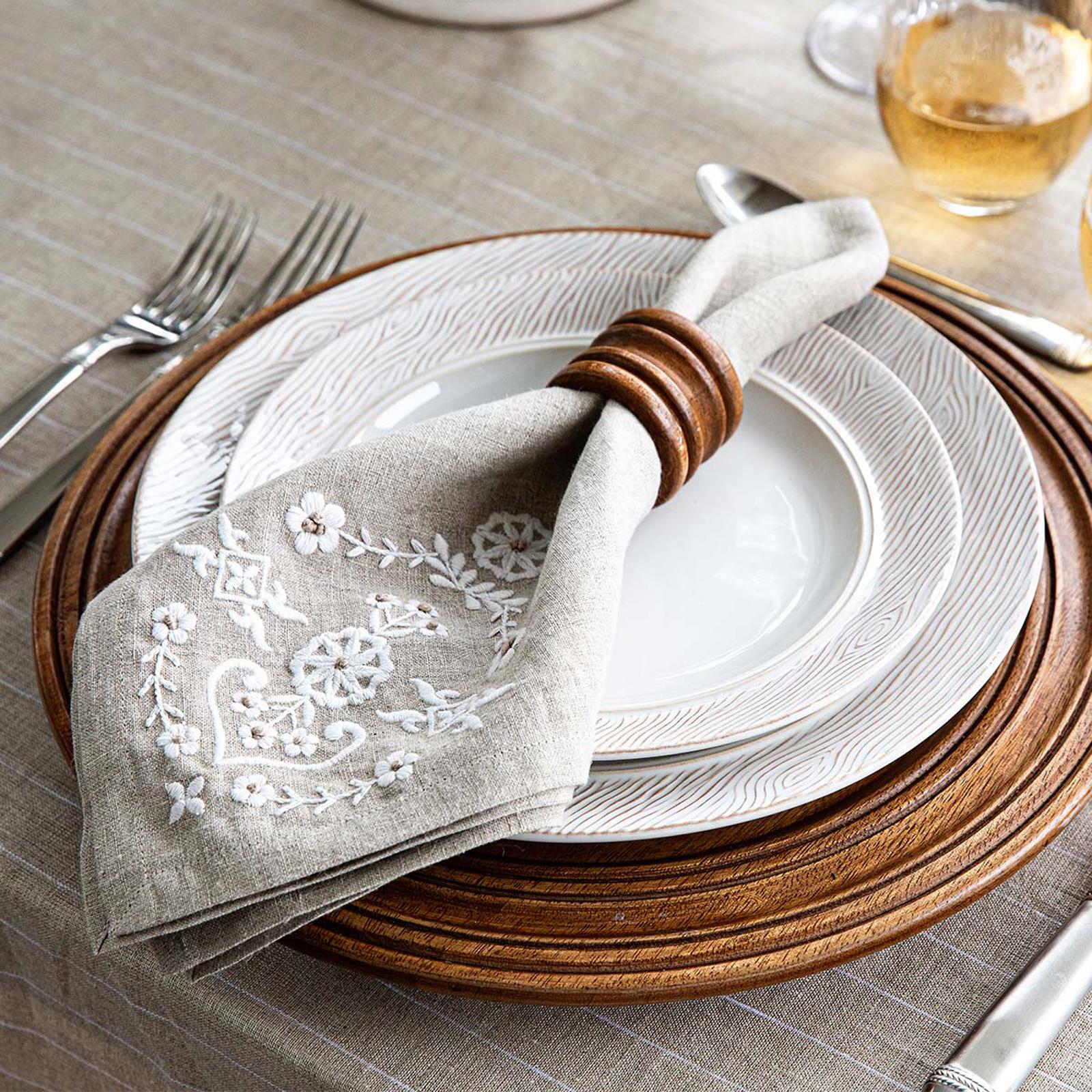 Bilbao Wood Napkin Ring, Set of 4 1 Bilbao Wood Napkin Ring, Set of 4