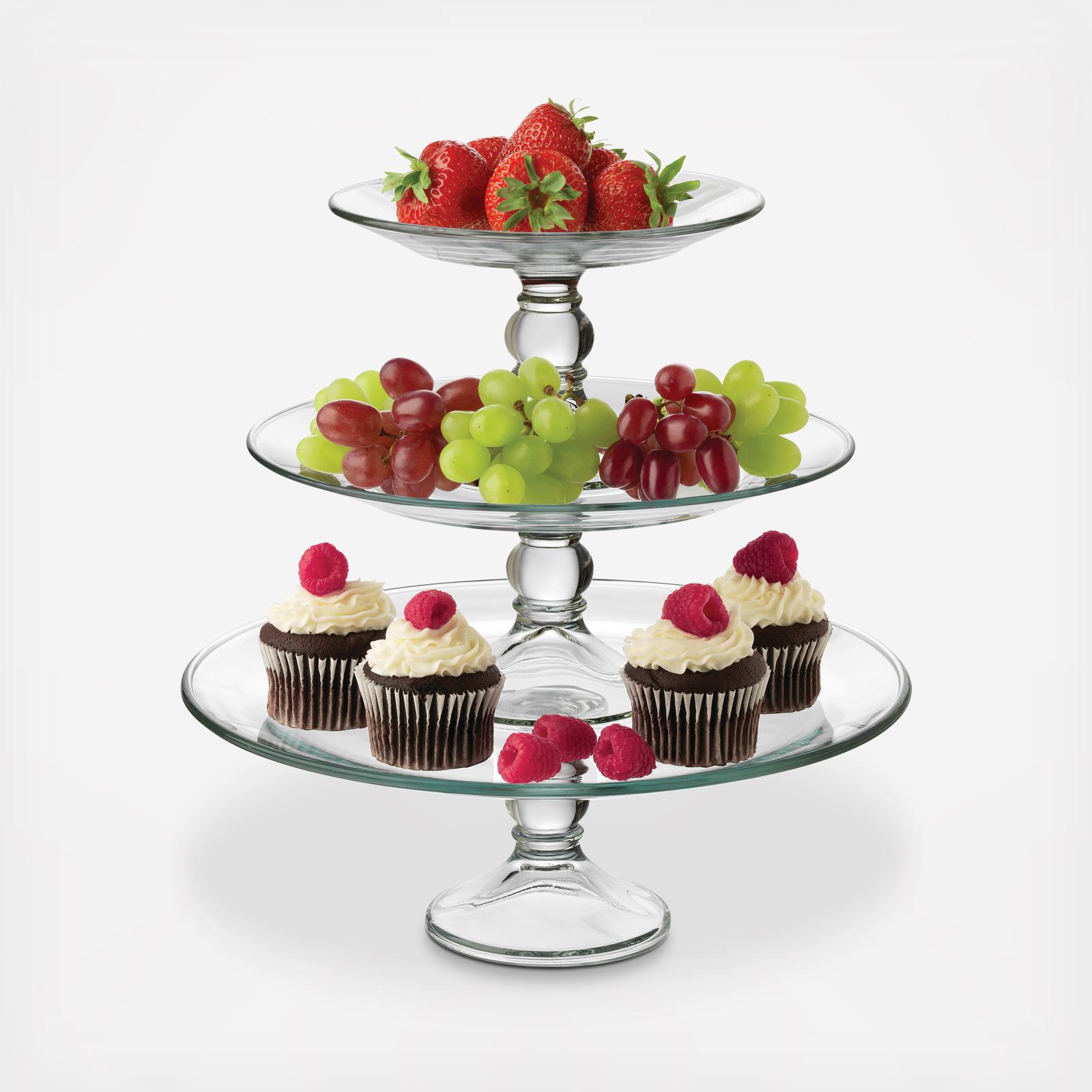Selene 3-Tier Glass Footed Display Set 2 Selene 3-Tier Glass Footed Display Set