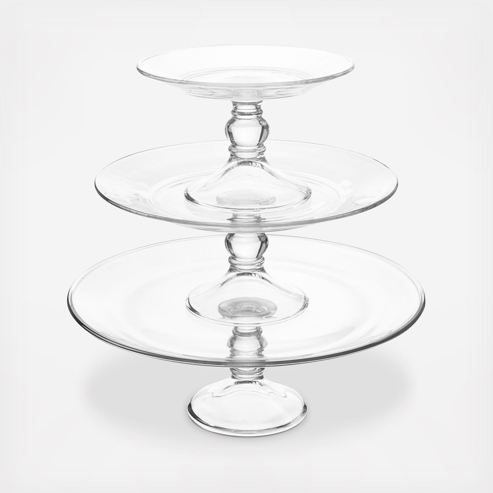 Selene 3-Tier Glass Footed Display Set 4 Selene 3-Tier Glass Footed Display Set