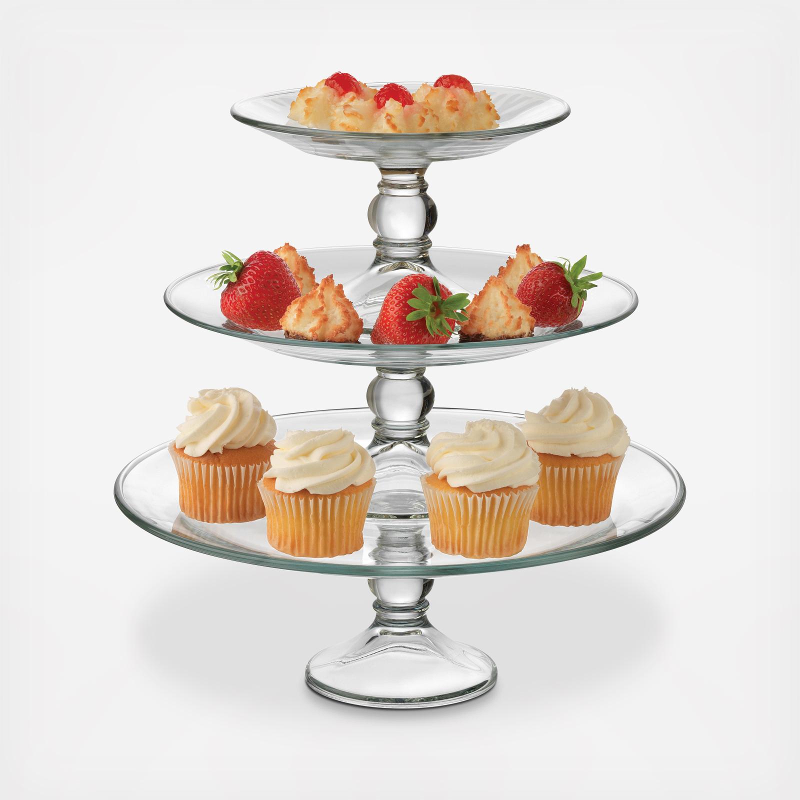 Selene 3-Tier Glass Footed Display Set 6 Selene 3-Tier Glass Footed Display Set