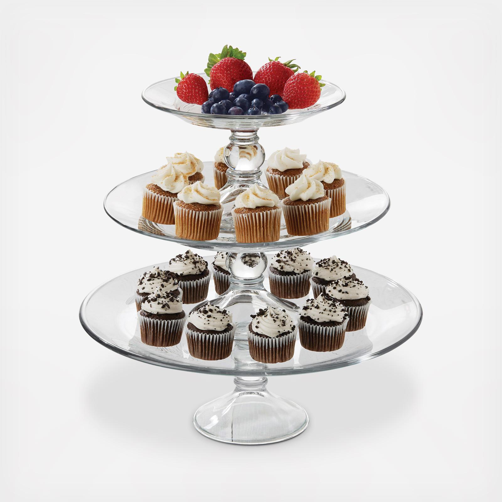 Selene 3-Tier Glass Footed Display Set 7 Selene 3-Tier Glass Footed Display Set