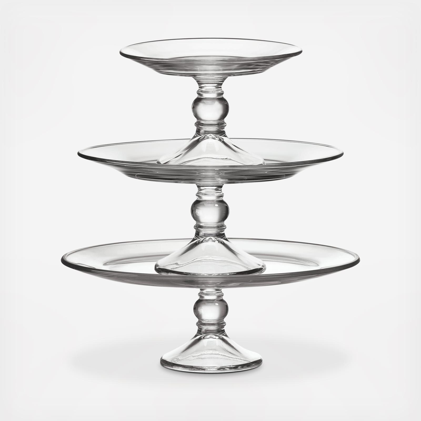 Selene 3-Tier Glass Footed Display Set 8 Selene 3-Tier Glass Footed Display Set