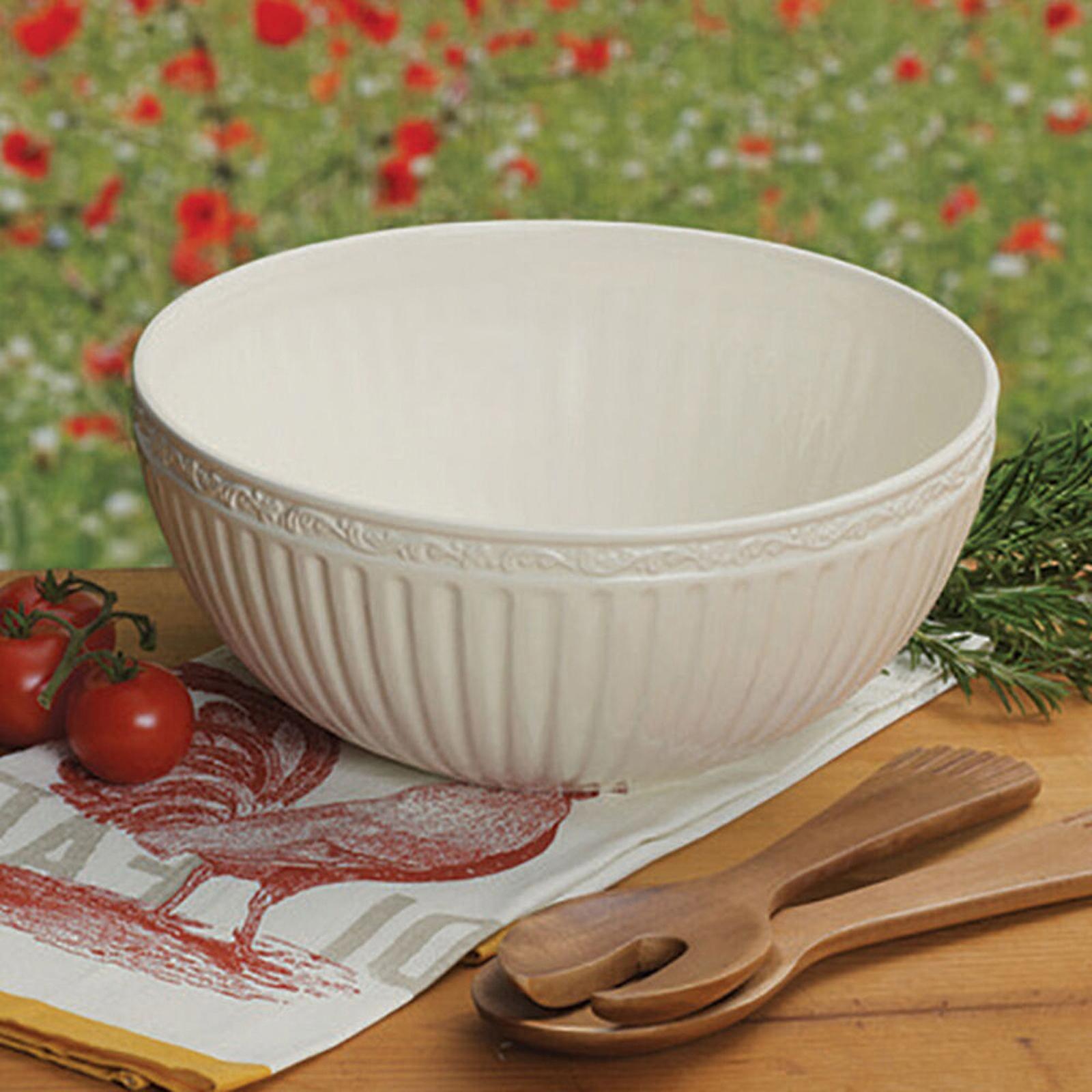 Italian Countryside Salad Serving Bowl with Servers 1 Italian Countryside Salad Serving Bowl with Servers