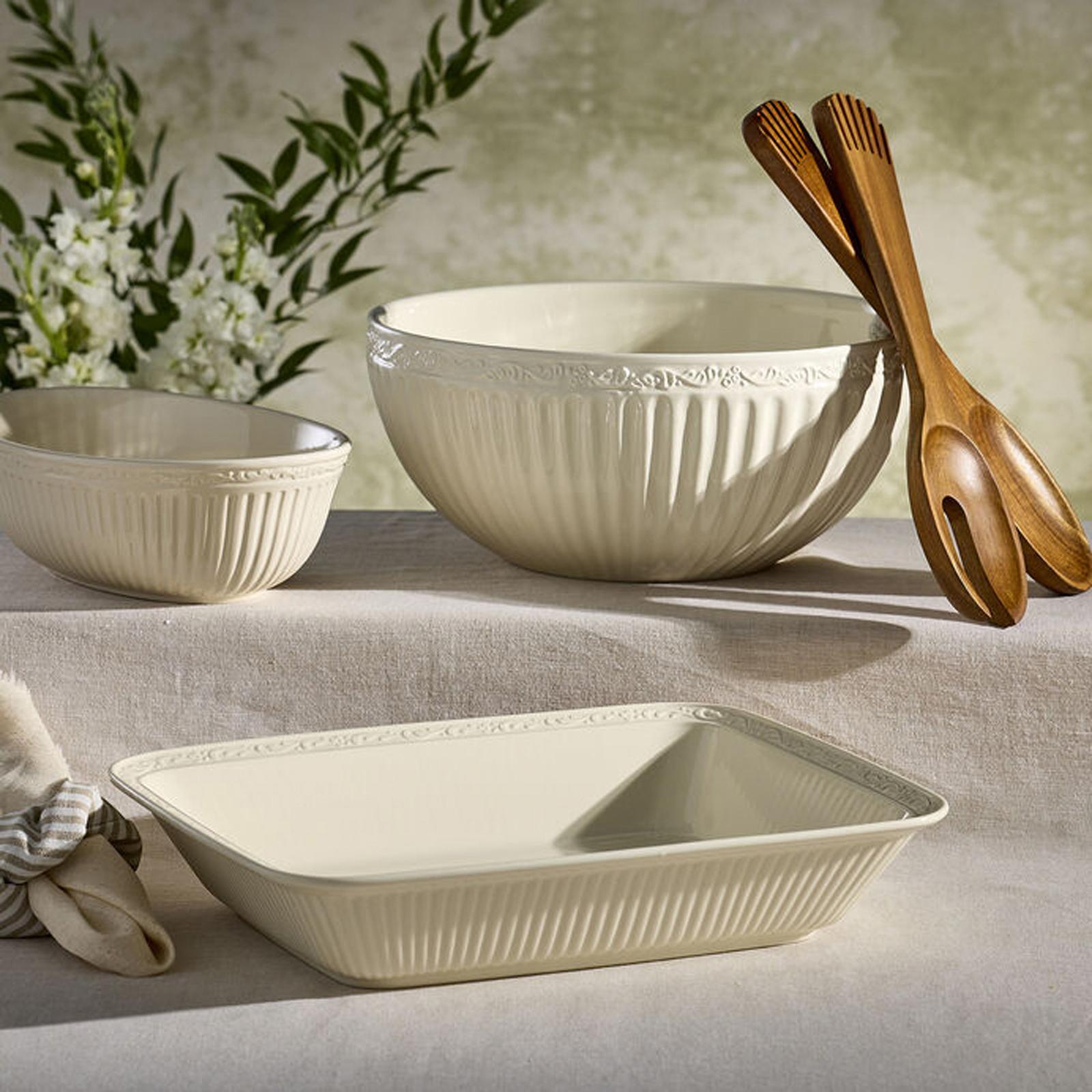 Italian Countryside Salad Serving Bowl with Servers 3 Italian Countryside Salad Serving Bowl with Servers