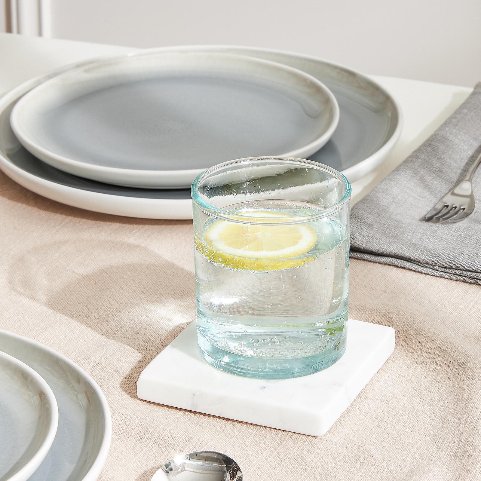 Luna Marble Square Coasters, Set of 4 4 Luna Marble Square Coasters, Set of 4