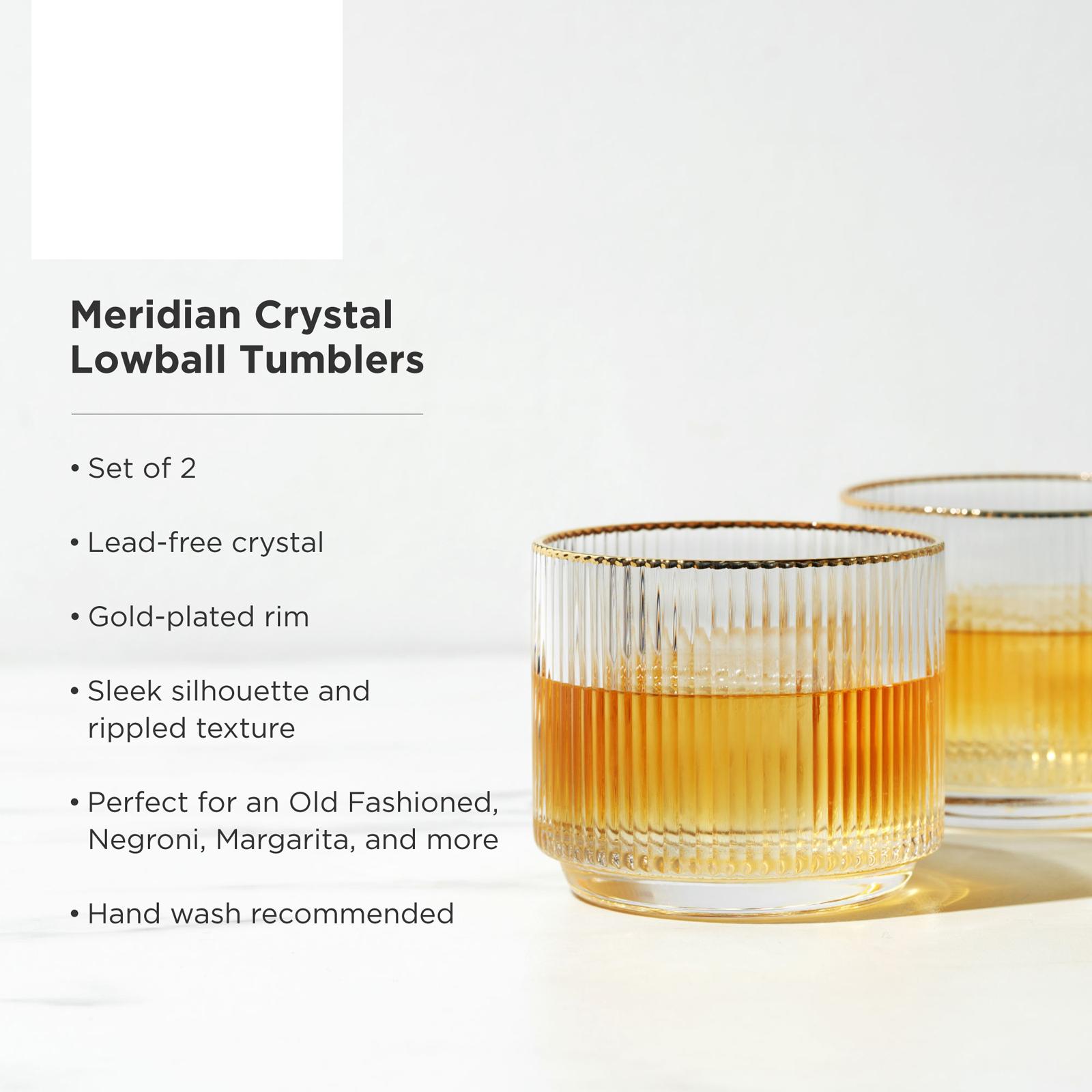 Meridian Crystal Lowball Tumbler, Set of 2 7 Meridian Crystal Lowball Tumbler, Set of 2