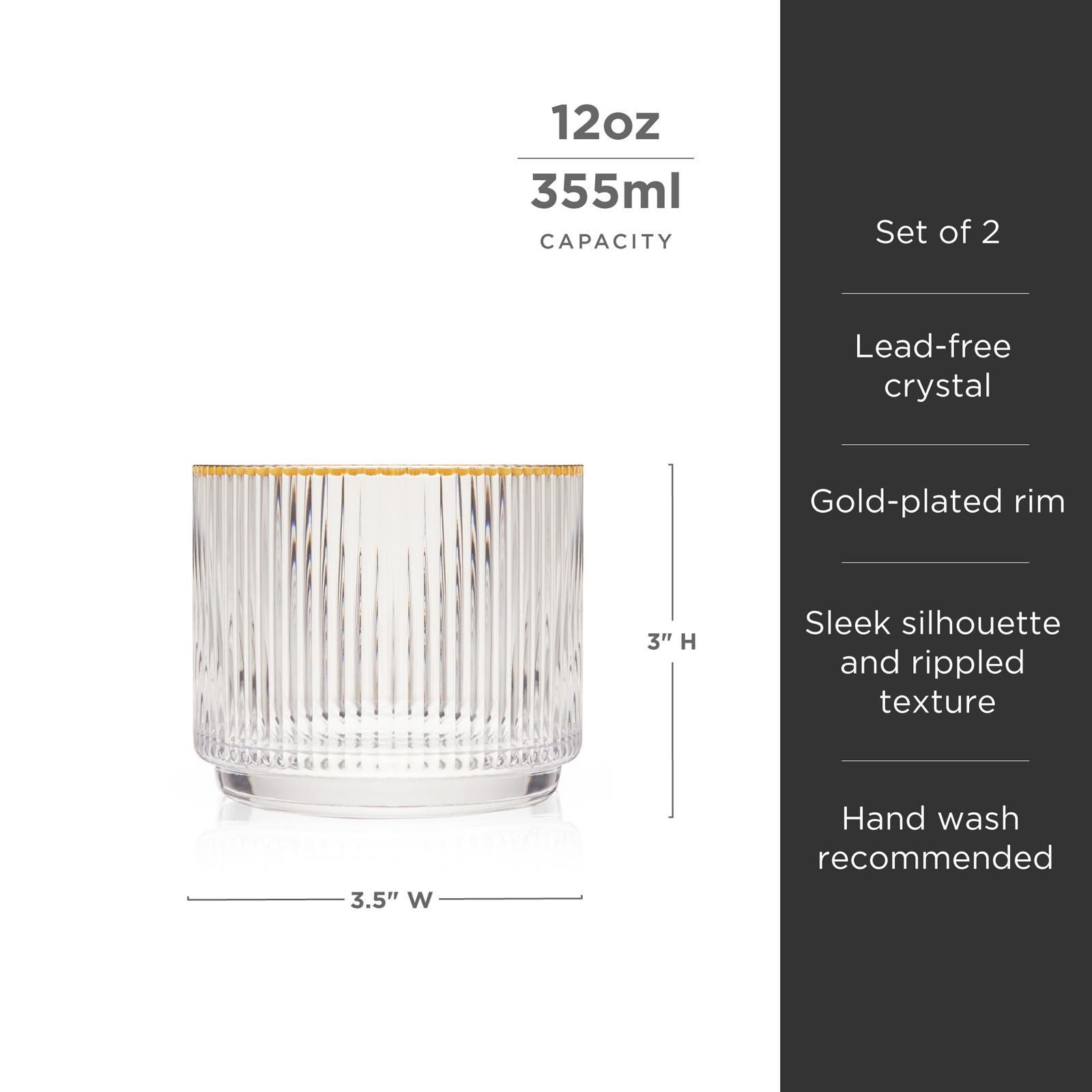 Meridian Crystal Lowball Tumbler, Set of 2 8 Meridian Crystal Lowball Tumbler, Set of 2