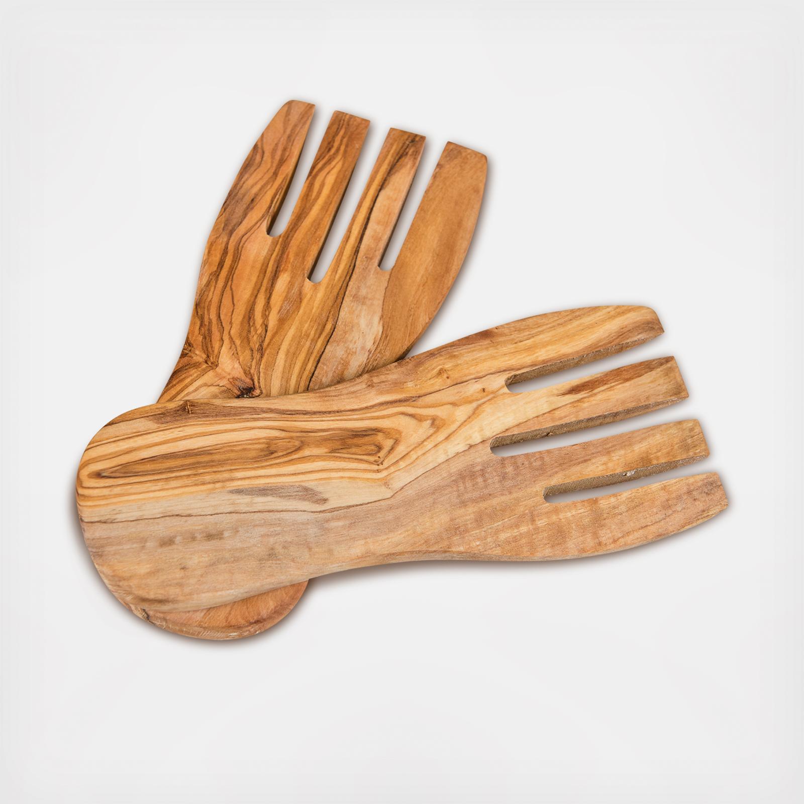 Olive Wood Salad Servers 3 Olive Wood Salad Servers