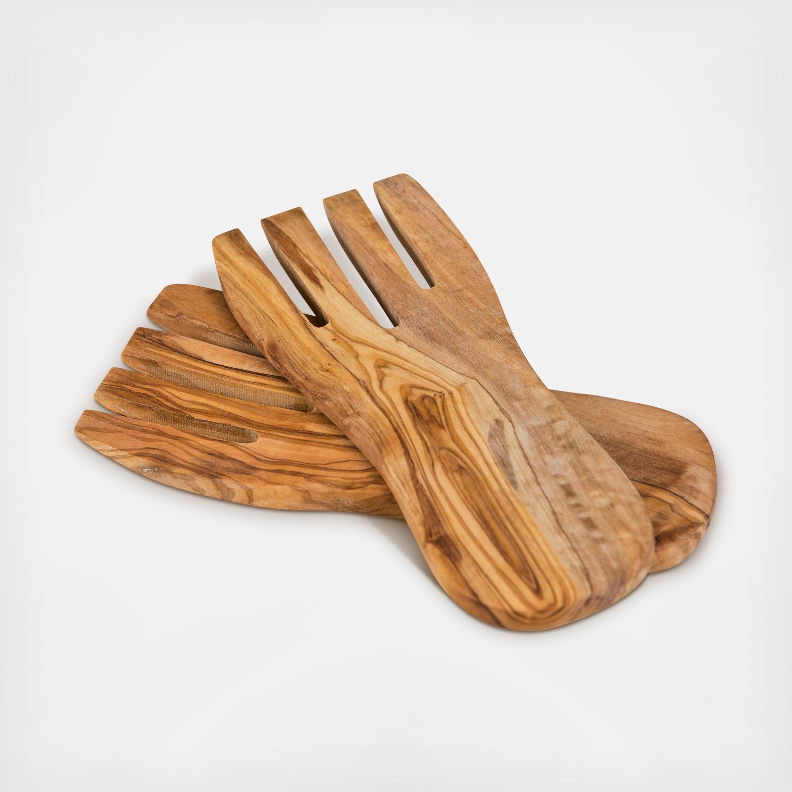 Olive Wood Salad Servers 4 Olive Wood Salad Servers