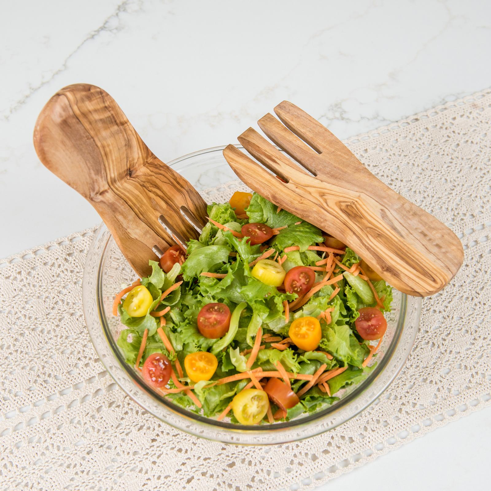 Olive Wood Salad Servers 6 Olive Wood Salad Servers