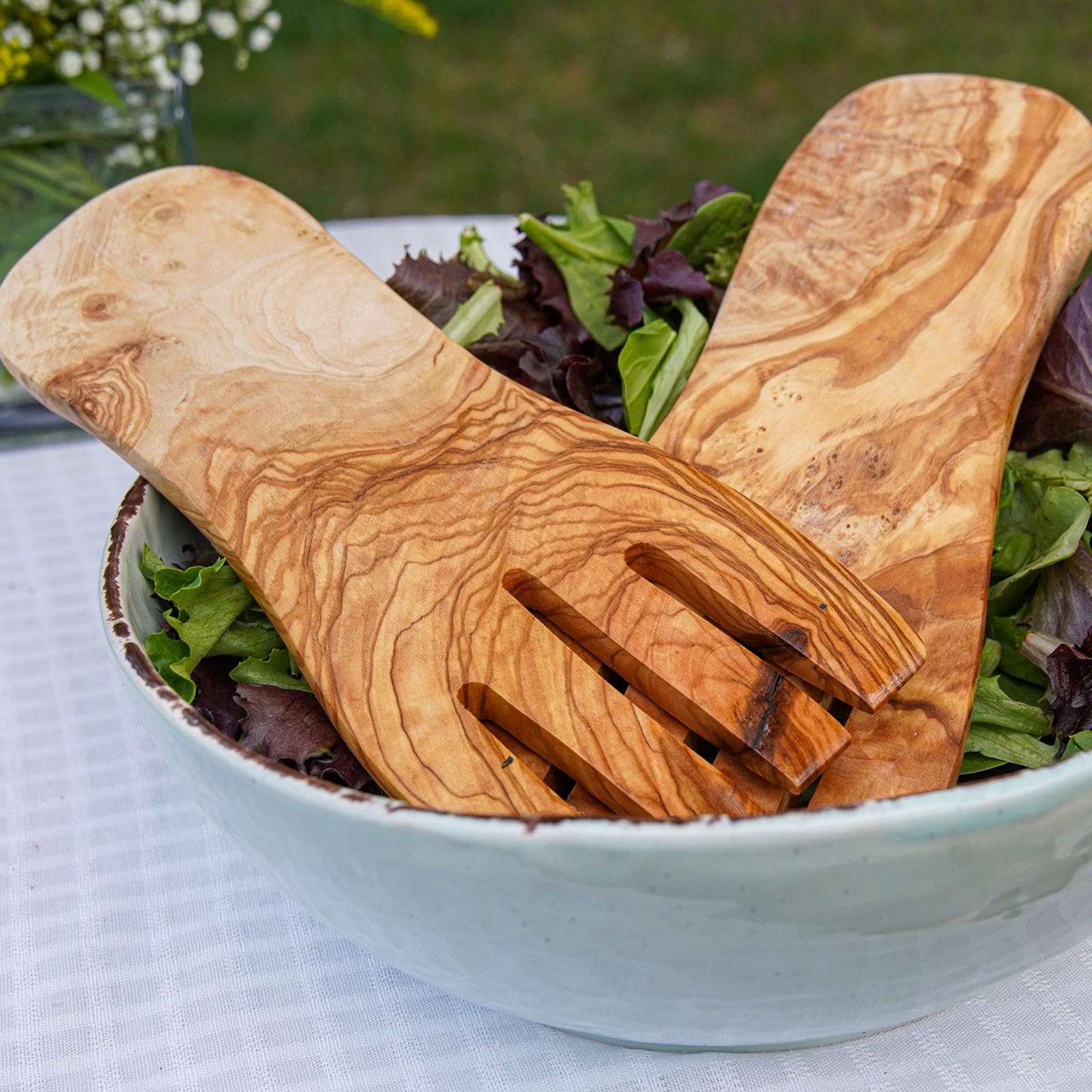 Olive Wood Salad Servers 7 Olive Wood Salad Servers