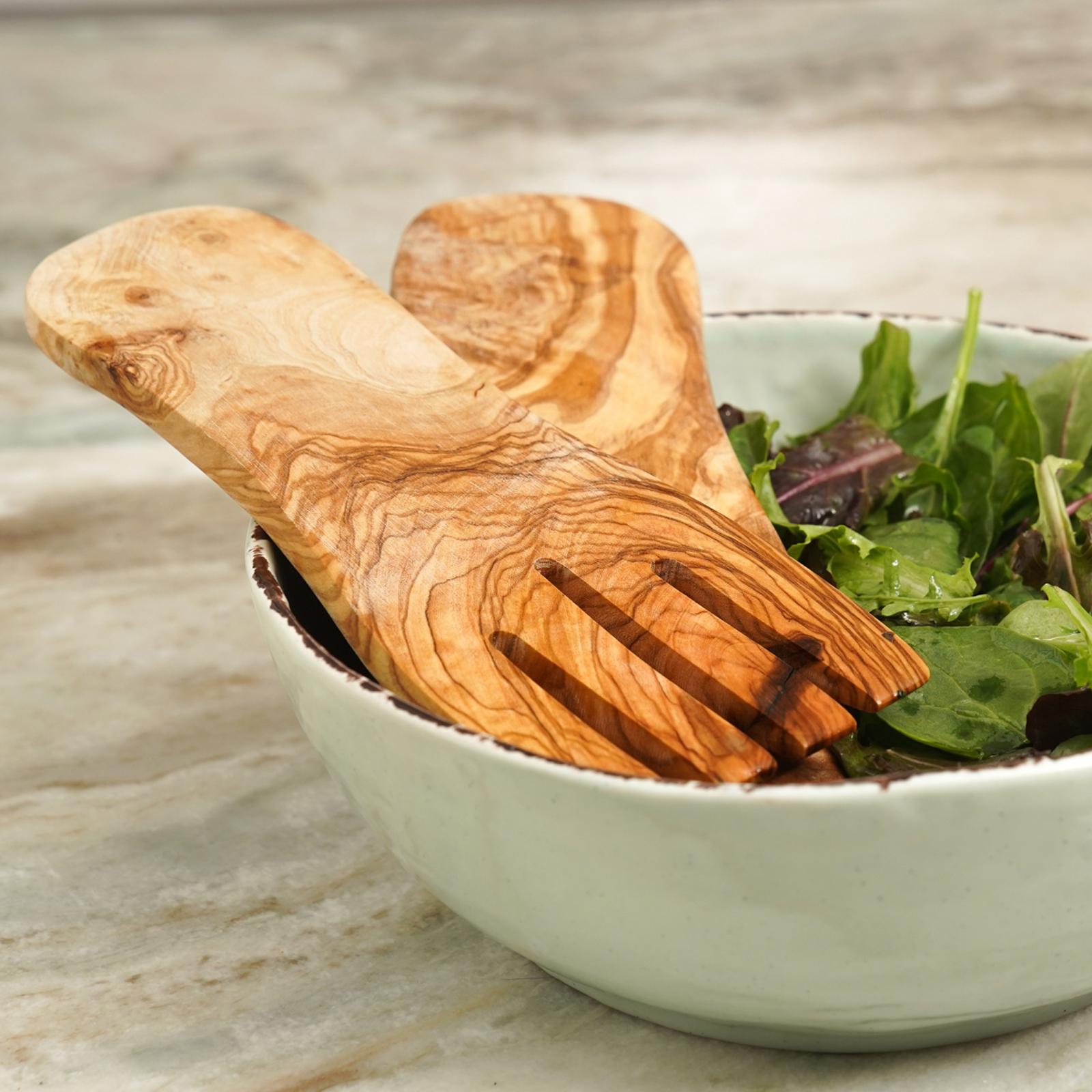 Olive Wood Salad Servers 8 Olive Wood Salad Servers