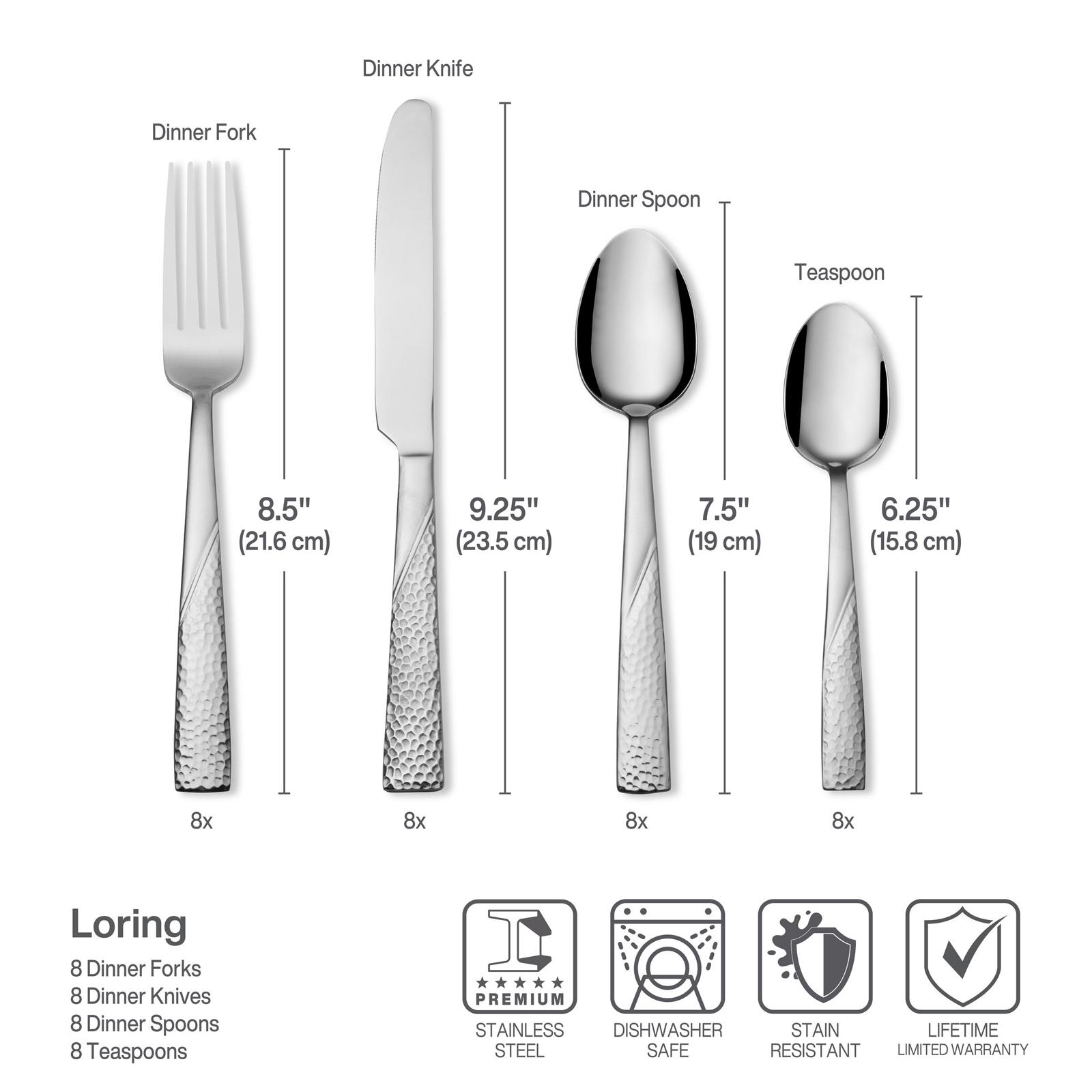 Loring 34-Piece Flatware Set, Service for 8 3 Loring 34-Piece Flatware Set, Service for 8